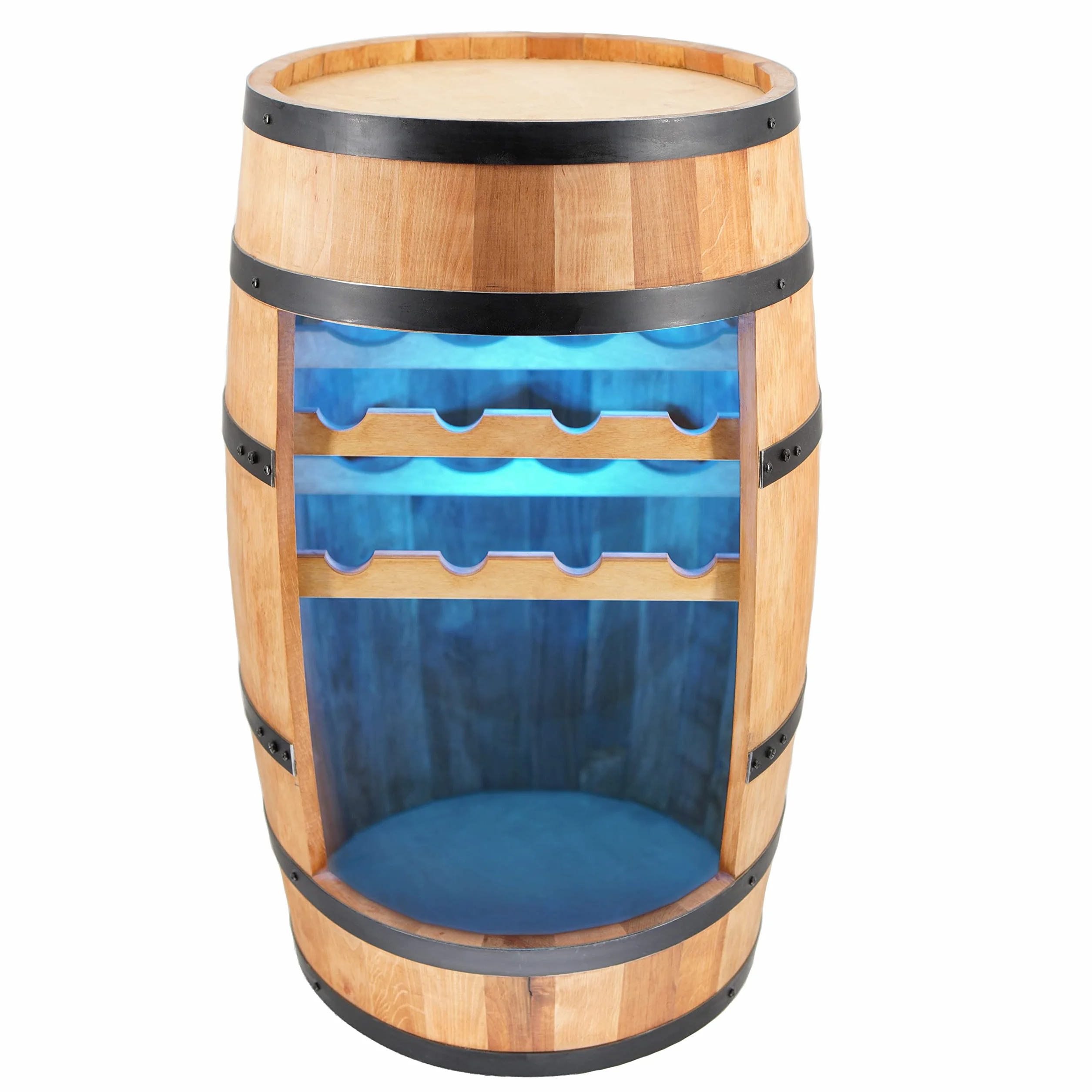 Scaffale per vino in legno – Mini bar – Armadietto per vino uomo e donna – Armadietto da bar con luci a LED – 80 cm di altezza – decorazione retrò scaffale per bar di casa mobili in legno di rovere