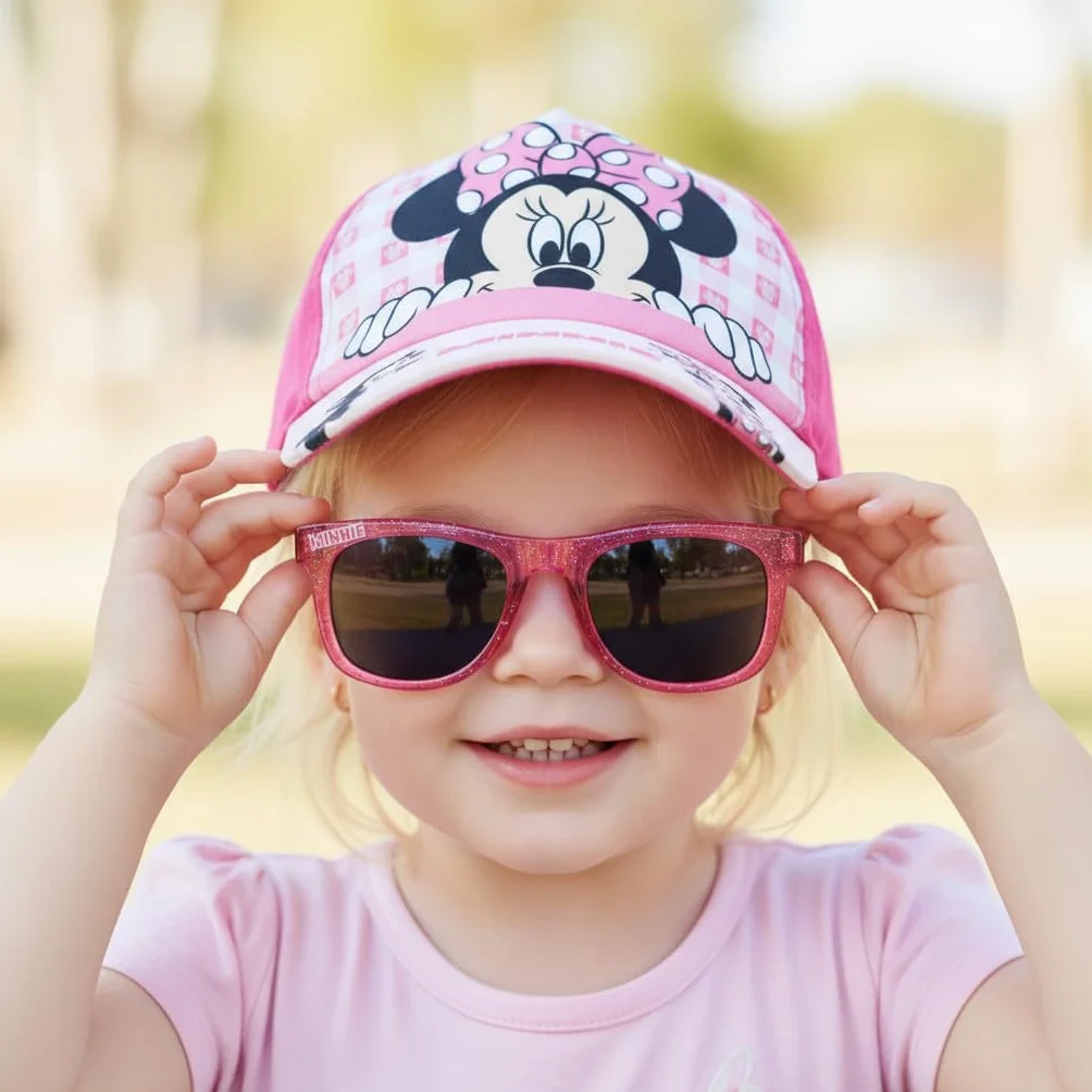 ILS I LOVE SHOPPING Set Cappello e Occhiali da Sole Bambino Kit Berretto Baseball Protezione UV Regolabile