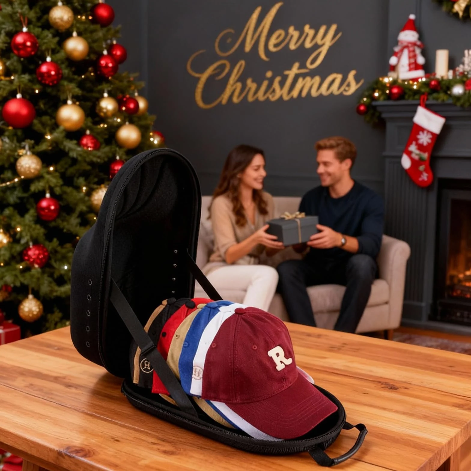 ProCase Porta Cappelli Custodia Rigida da Viaggio per Cappello Baseball, Organizer per Cappelli con Tracolla Regolabile, Nero