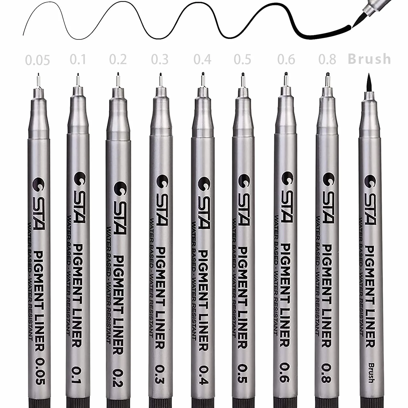 GOLDGE Fineliner Penne, Nero Pigment Liner Micro Penne da Disegno per Schizzi, Ufficio Scuola