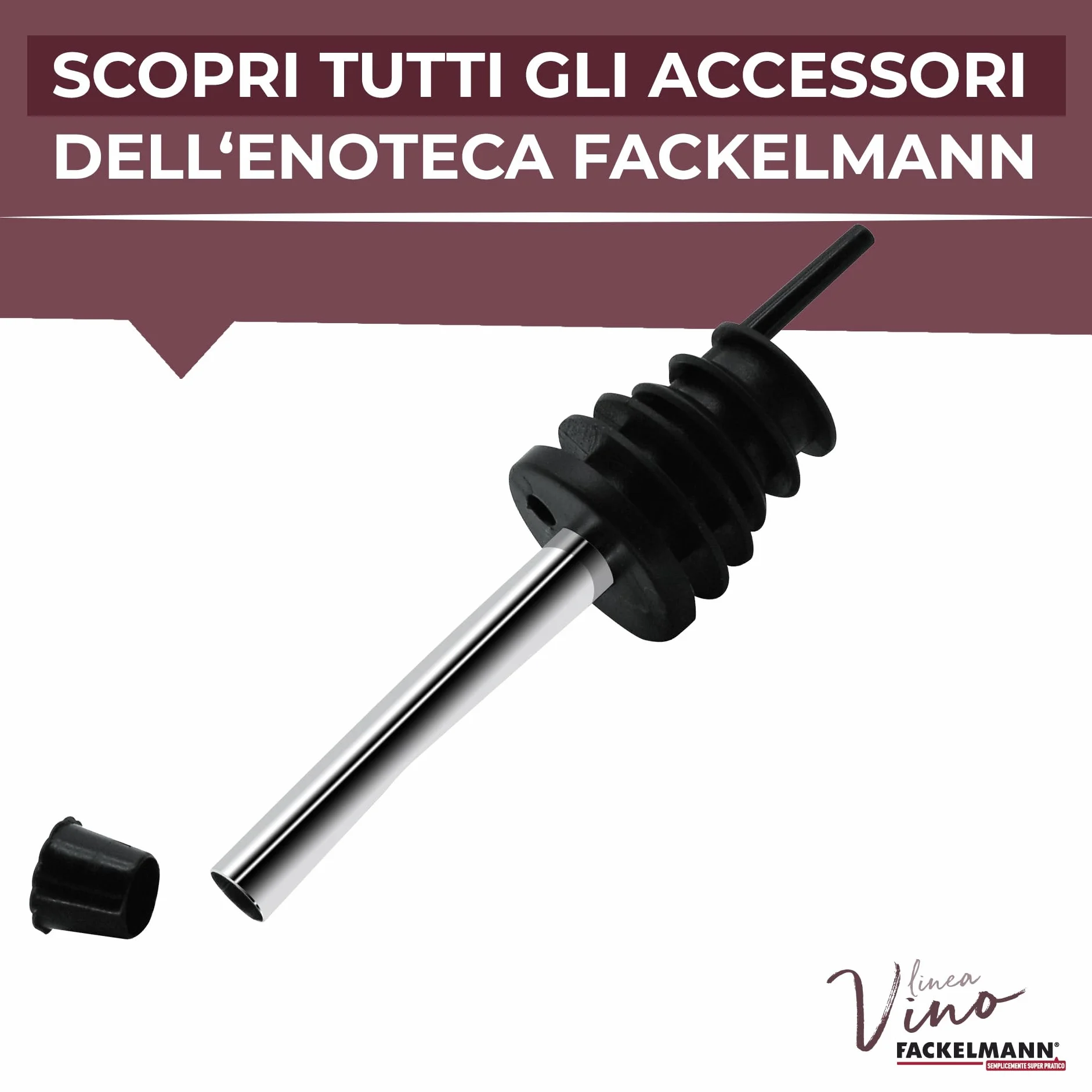 Fackelmann Tappi Versatori Antigoccia 2 Pezzi Acciaio Inox Argento