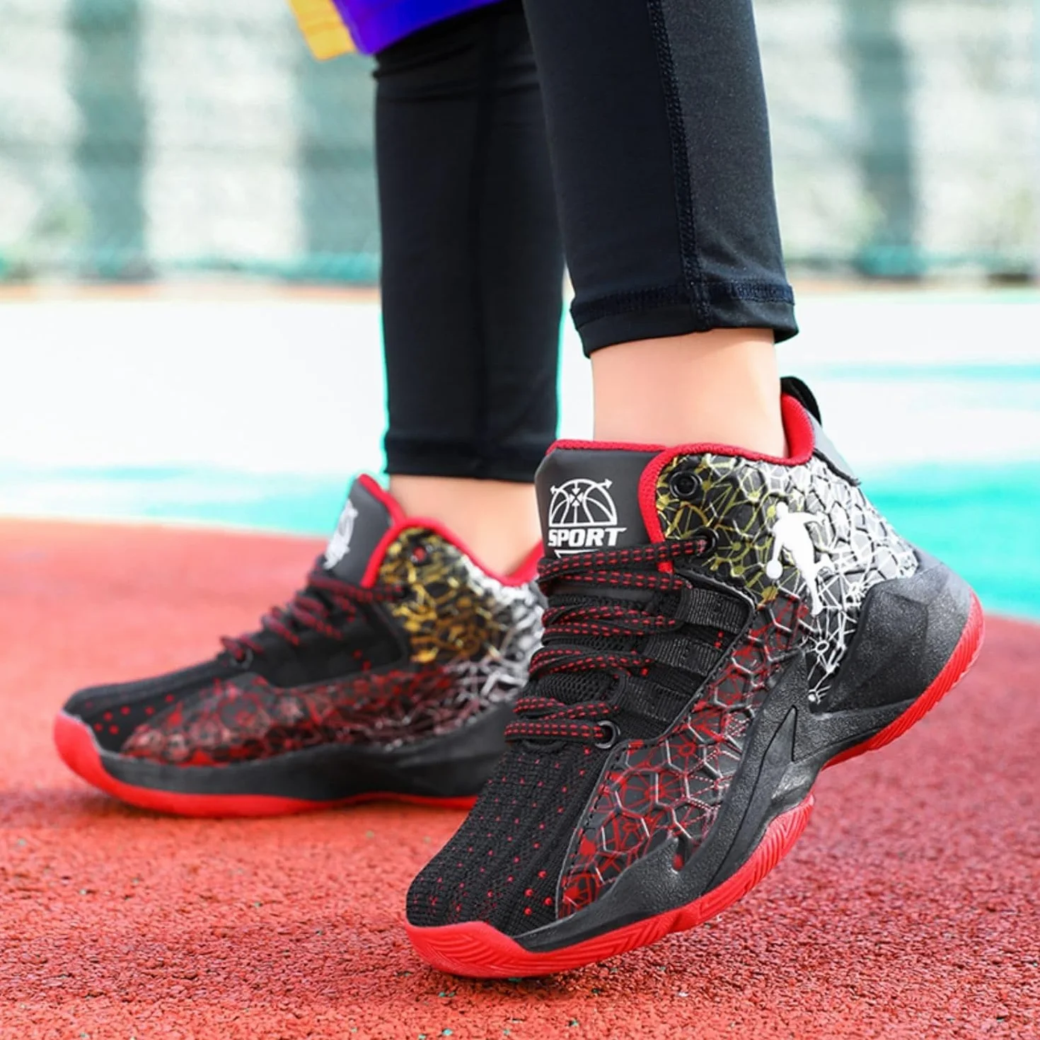 Scarpe da Basket Leggero Antiscivolo Traspirante per Bambini e Ragazzi Sneaker Sportive