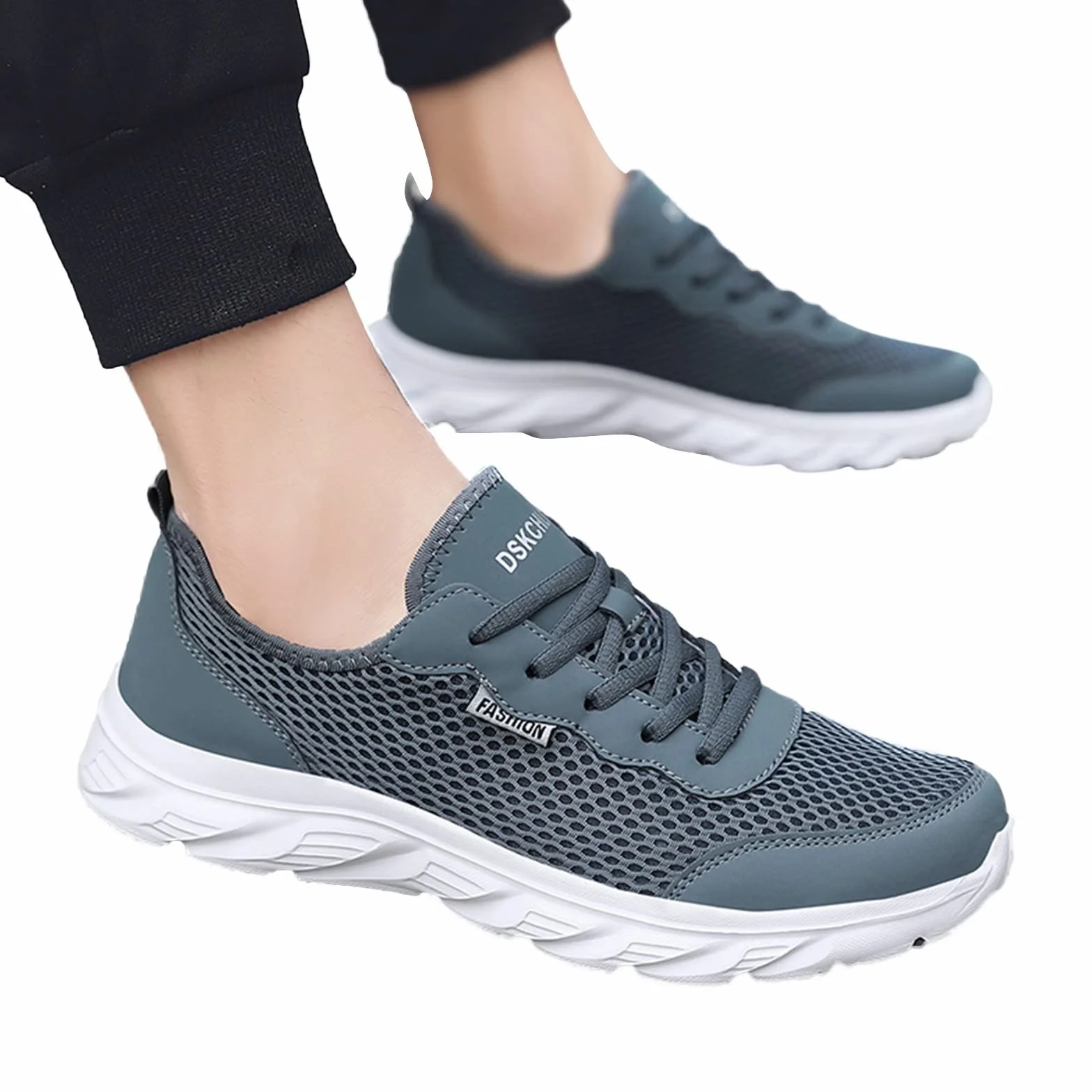 Scarpe da badminton, da uomo, 42, scarpe da ginnastica estive, leggere, traspiranti, per il tempo libero, in rete, con lacci, casual, da uomo, I-5923