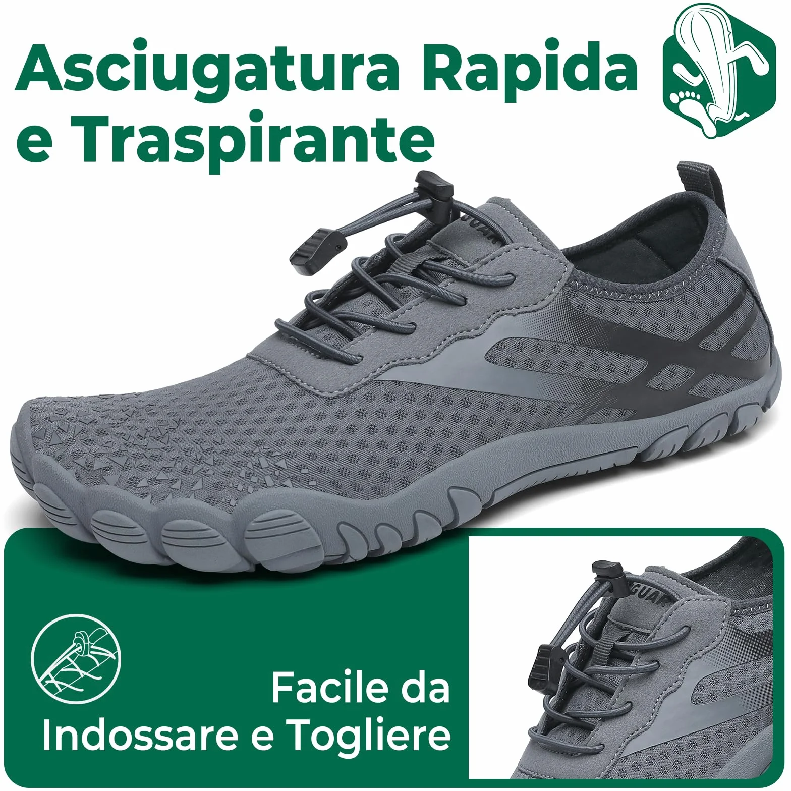SAGUARO Scarpe da Scoglio Asciugatura Rapida Scarpette da Mare Acqua Immersione 36-48