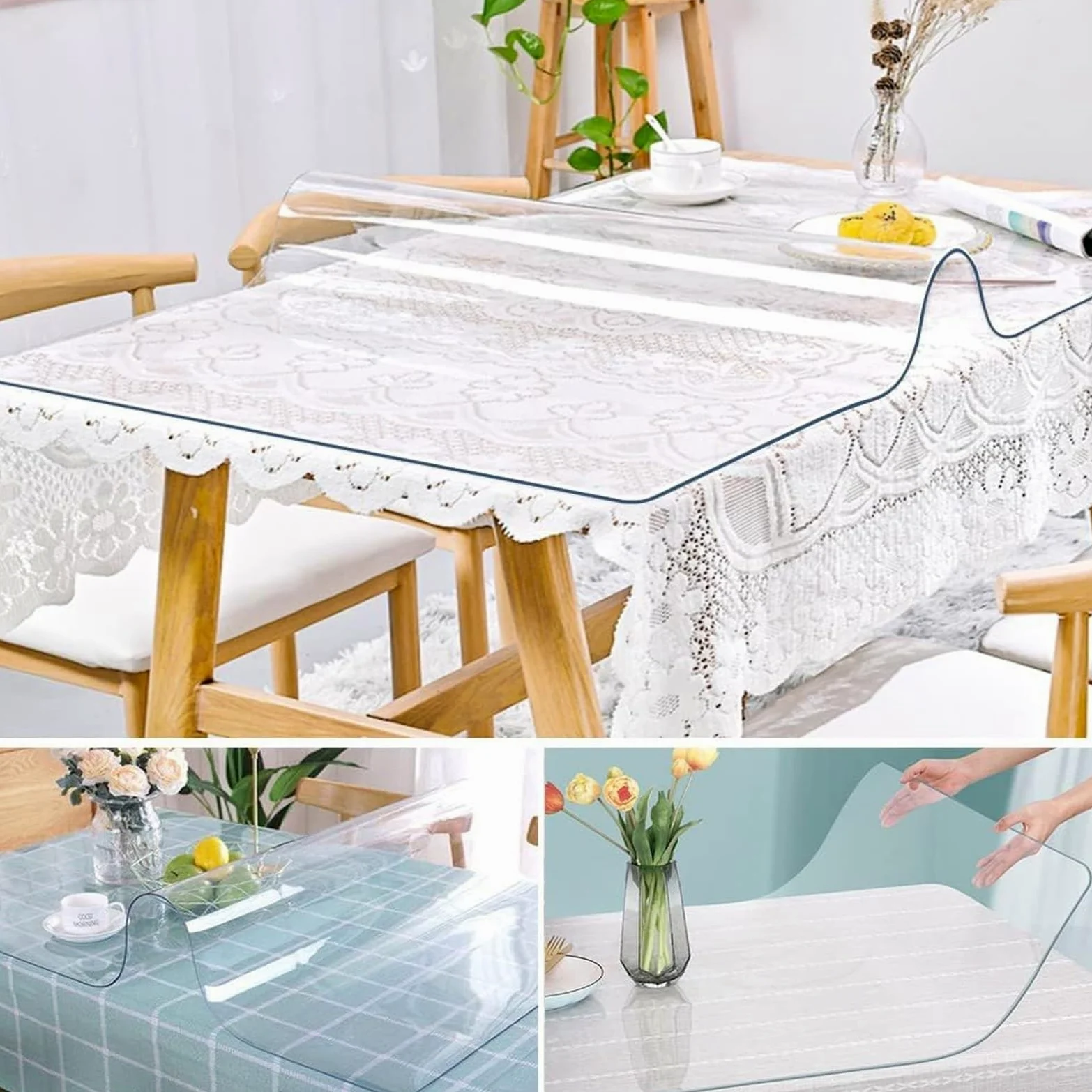 Generico Sottomano da Scrivania Trasparente PVC, 2mm Grande Tappetino Scrivania, Proteggi Scrivania Impermeabile Antiscivolo per Ufficio e Posto di Lavoro Anti-Scratch(Transparent - 2 mm,70x90cm)