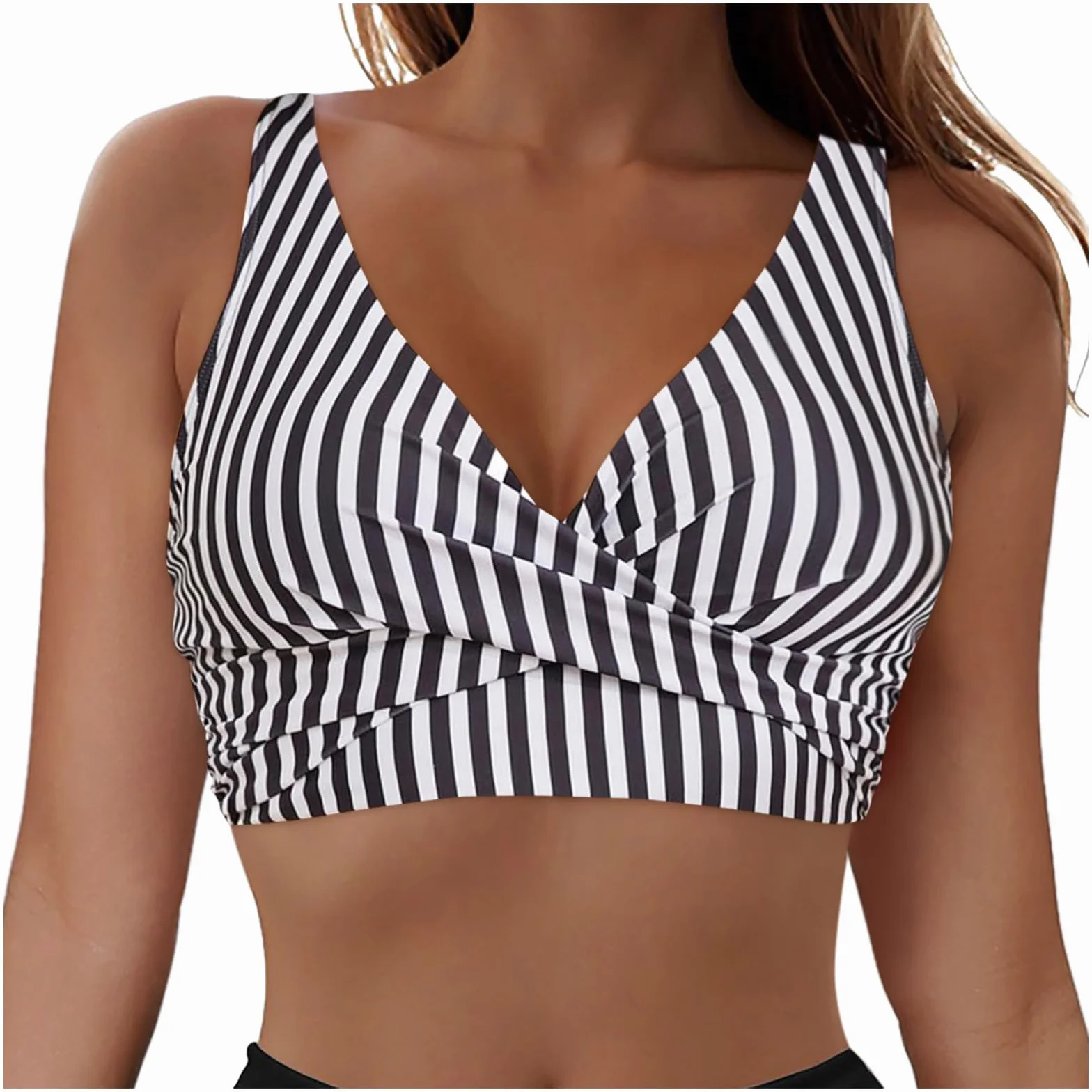 Bikini Donna Parte Alta del Top Scollo a V Bikini Triangolo Push Up Imbottito Regolabile Reggiseno Sexy Sportivi Triangolo Sexy Soft Spiaggia Costume Bagno Imbottitura Estraibile Pezzi Costume Estate