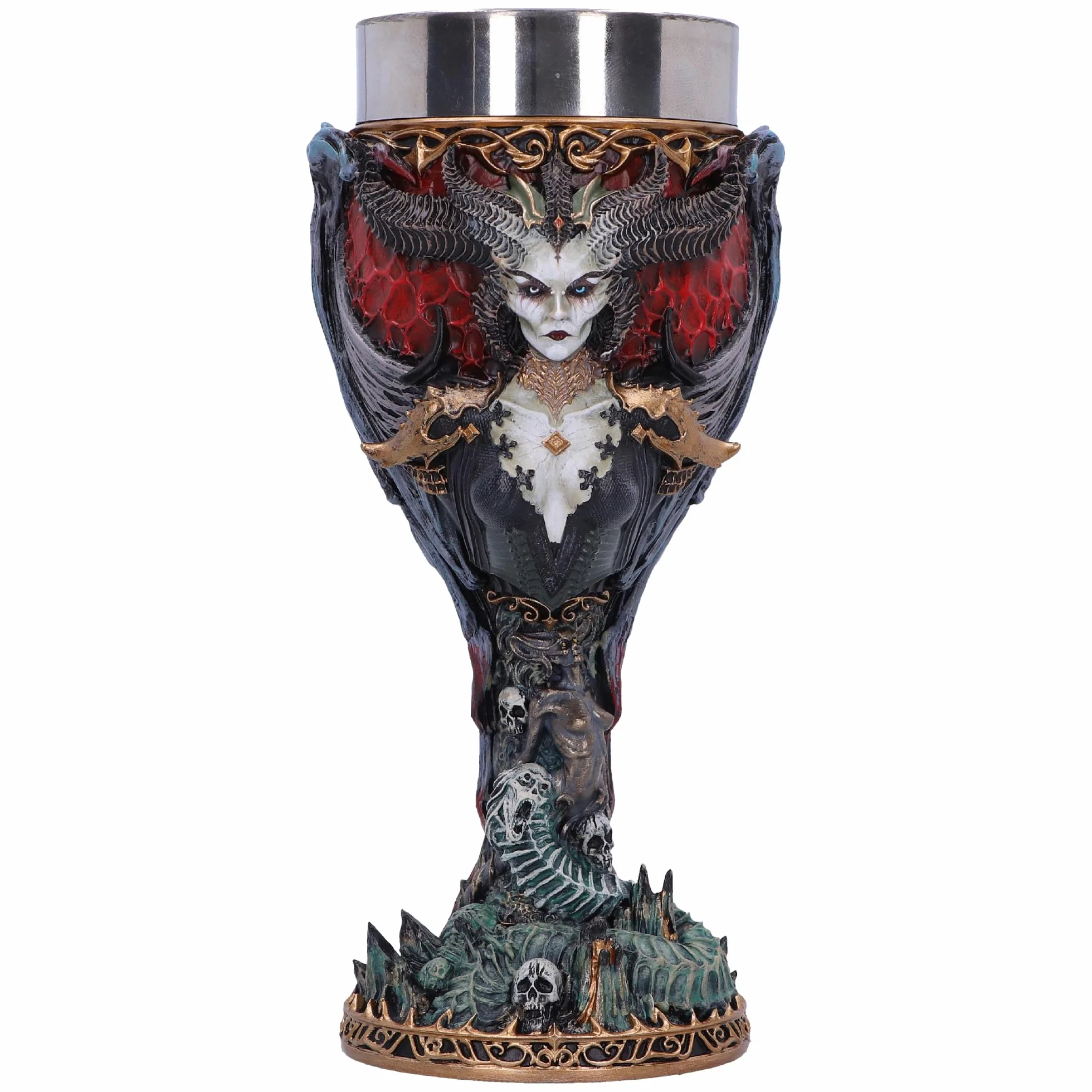 Nemesis Now Diablo® IV Lilith Calice 19,5 cm, resina con licenza ufficiale Diablo, design esclusivo, Diablo Drink Cup, Cast in resina fine, sapientemente dipinta a mano, inserto rimovibile