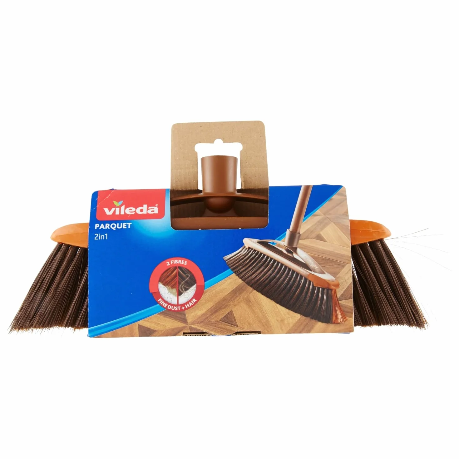Vileda Scopa 2 in1 Parquet, Fibre in Pet Riciclato, 14.5 x 33 x 5.5 cm