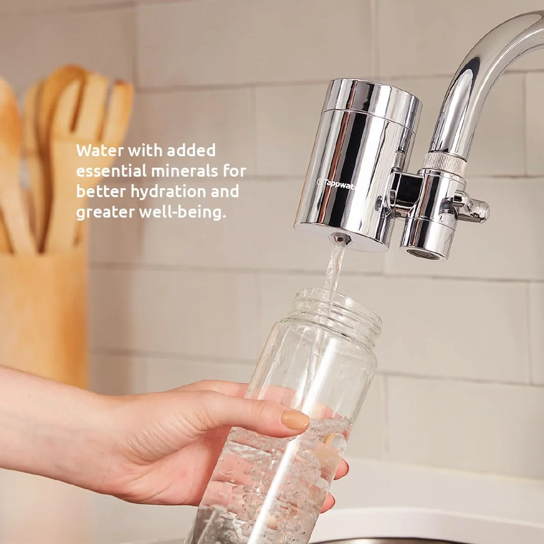 Tappwater EcoPro SMR - Filtro acqua rubinetto a 6 stadi e Swedish Mineral Rock. Filtra + 100 sostanze e aggiunge minerali essenziali per un'acqua pura e sana. Tecnologia esclusiva. Pack annuale