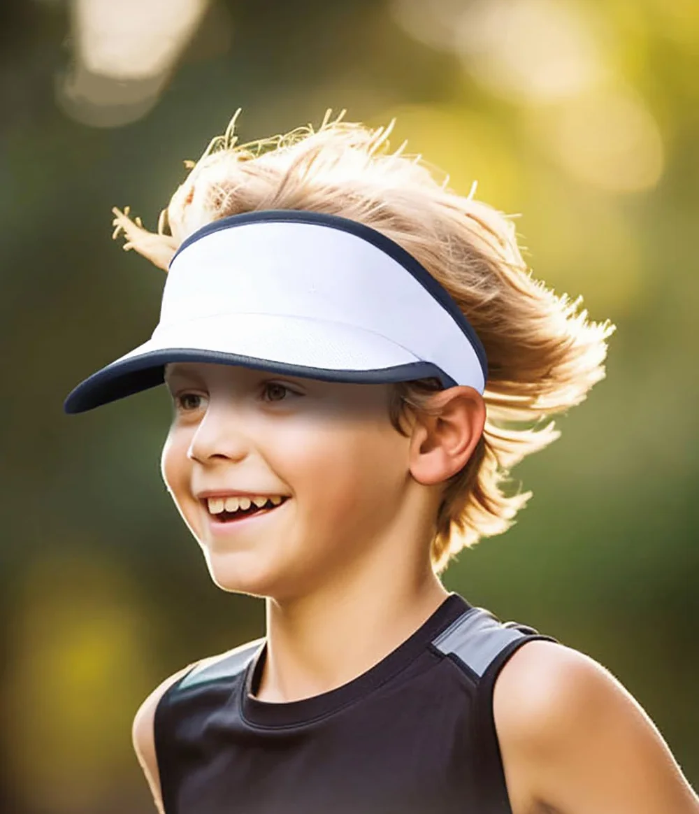 YAMEE Visiera Parasole Ragazze Estivo Traspirante con Rete,Cappello da Sole Ragazzi Leggero Asciugatura Rapida,Cappellino Bambini Unisex Regolabile Protezione UV,per Tennis,Corsa,Spiaggia