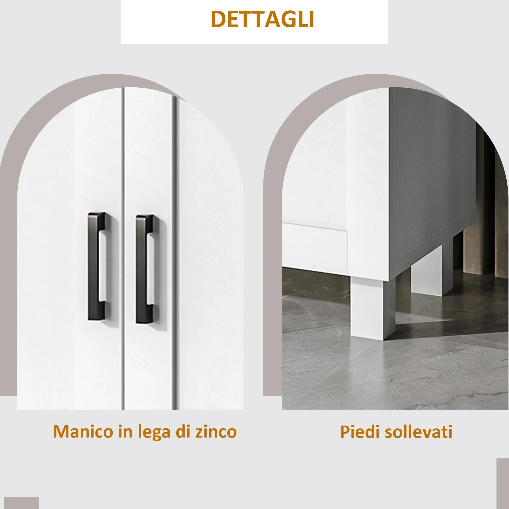 HOMCOM Credenza Cucina in Legno, Mobile Cucina a 3 Ante, Ripiani Regolabili, Stile Scandinavo, Credenza Buffet per Soggiorno, Salotto, Sala da Pranzo, 90x30x90cm, Bianco