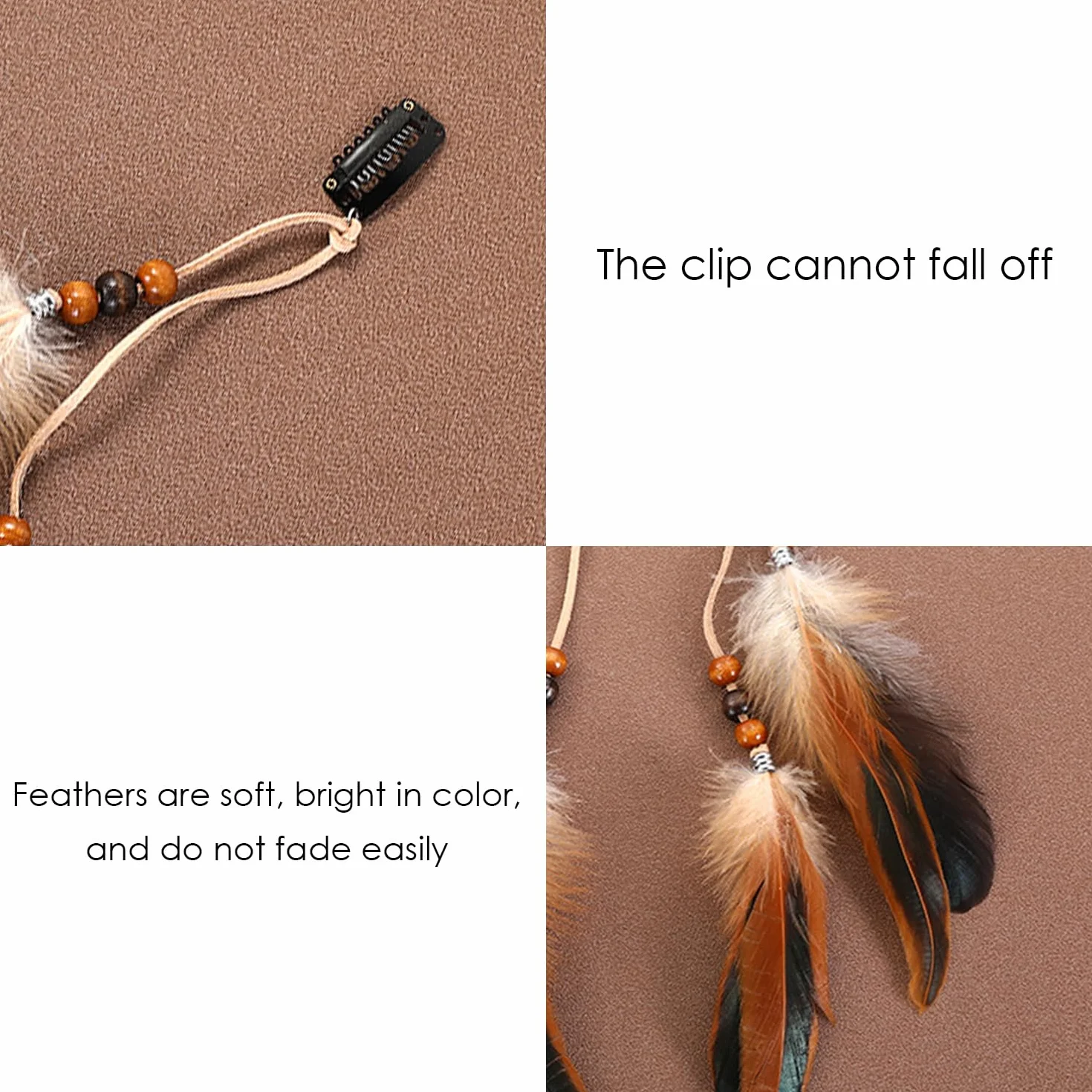 Accessori Per Capelli Piuma Retrò Boho Creativi 7 Pezzi
