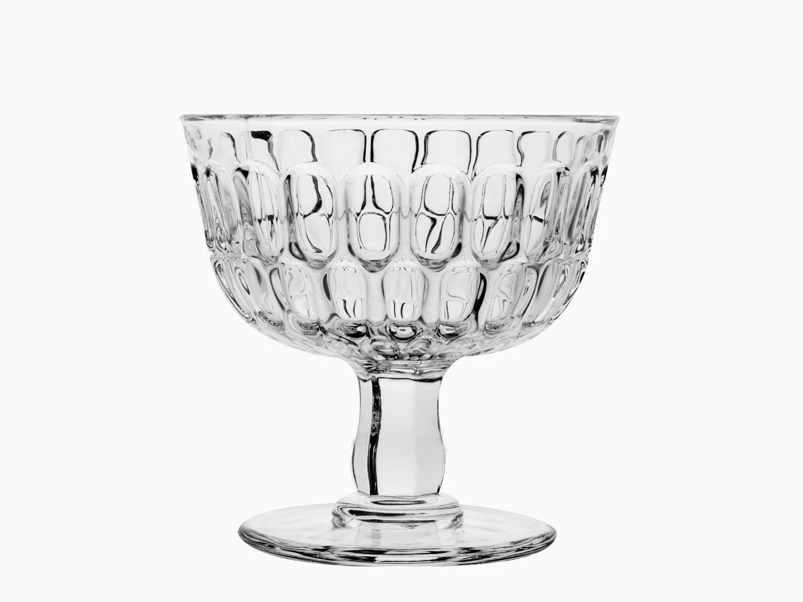 H&H Blow Set 6 Coppe Gelato in Vetro, Trasparente, 28cl