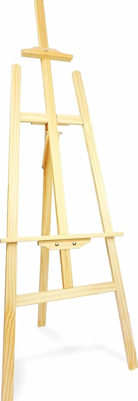 Cavalletto in Legno di Abete 120 cm Treppiede da Esposizione per Quadri e Poster