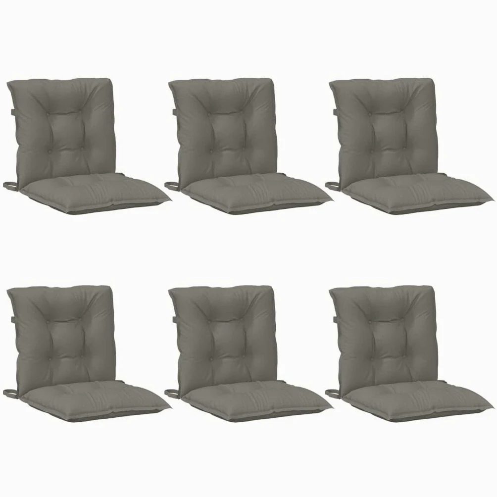 6 cuscini per sedia a schienale basso, 100 x 50 x 7 cm, tessuto in poliestere, con elastico antiscivolo e cordoncini, per sedia da giardino, balcone, terrazza, sala da pranzo, ufficio