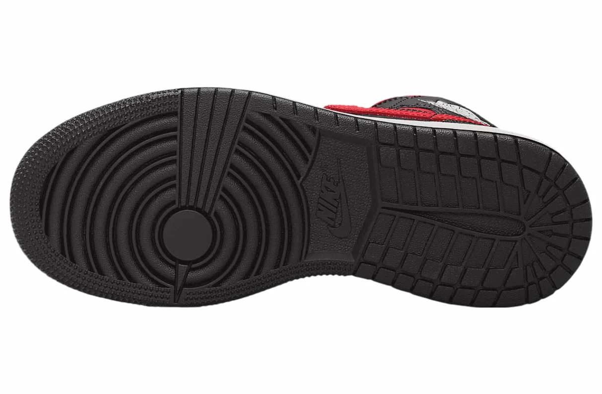 Air Jordan 1 Mid (GS) Nero/Rosso VERSITÀ-Bianco Summit, Nero, 7 Big Kid