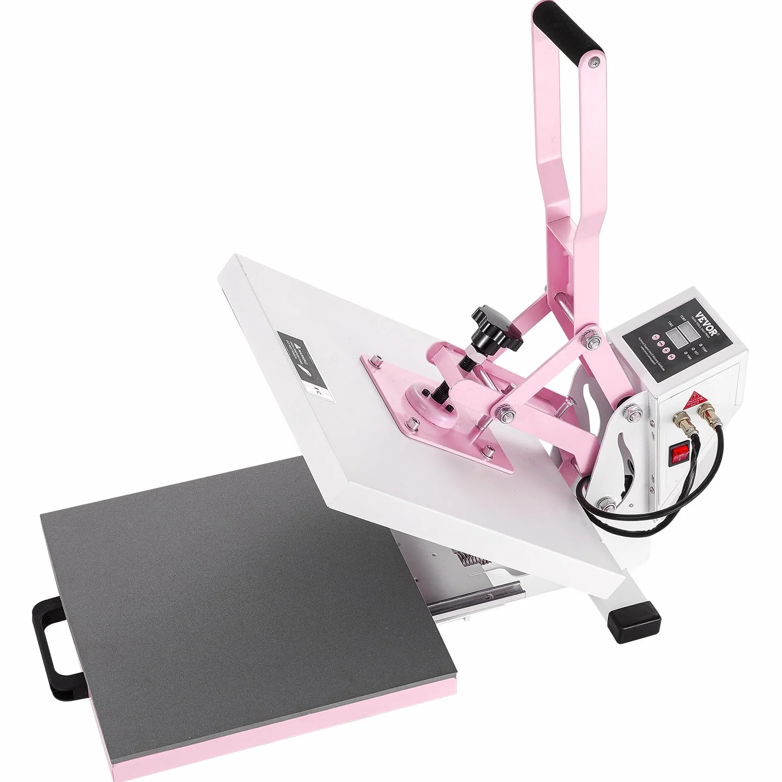 VEVOR Pressa a Caldo 380 x 380 mm Macchina per Pressatura a Caldo Digitale, Riscaldamento Rapido Uniforme, Cotone Isolante a 2 Strati, Macchina per Trasferimento Termico per Magliette/Cuscini, Rosa