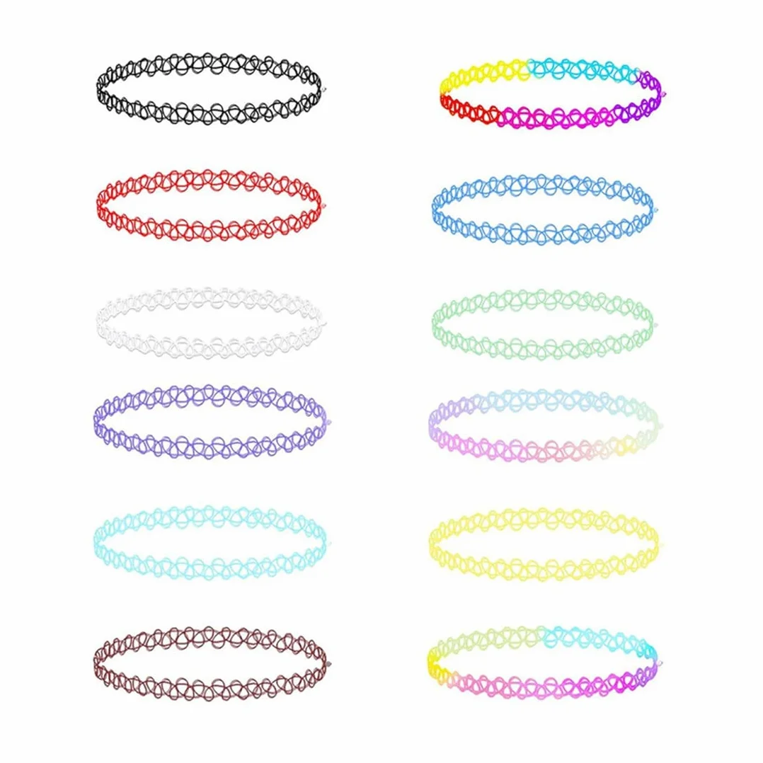 Collana girocollo elastica arcobaleno gioielli moda per bambini donne gomma plastica
