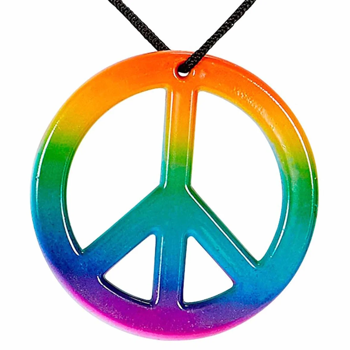 Collana Widmann Sancto Hippie con medaglione della pace multicolore