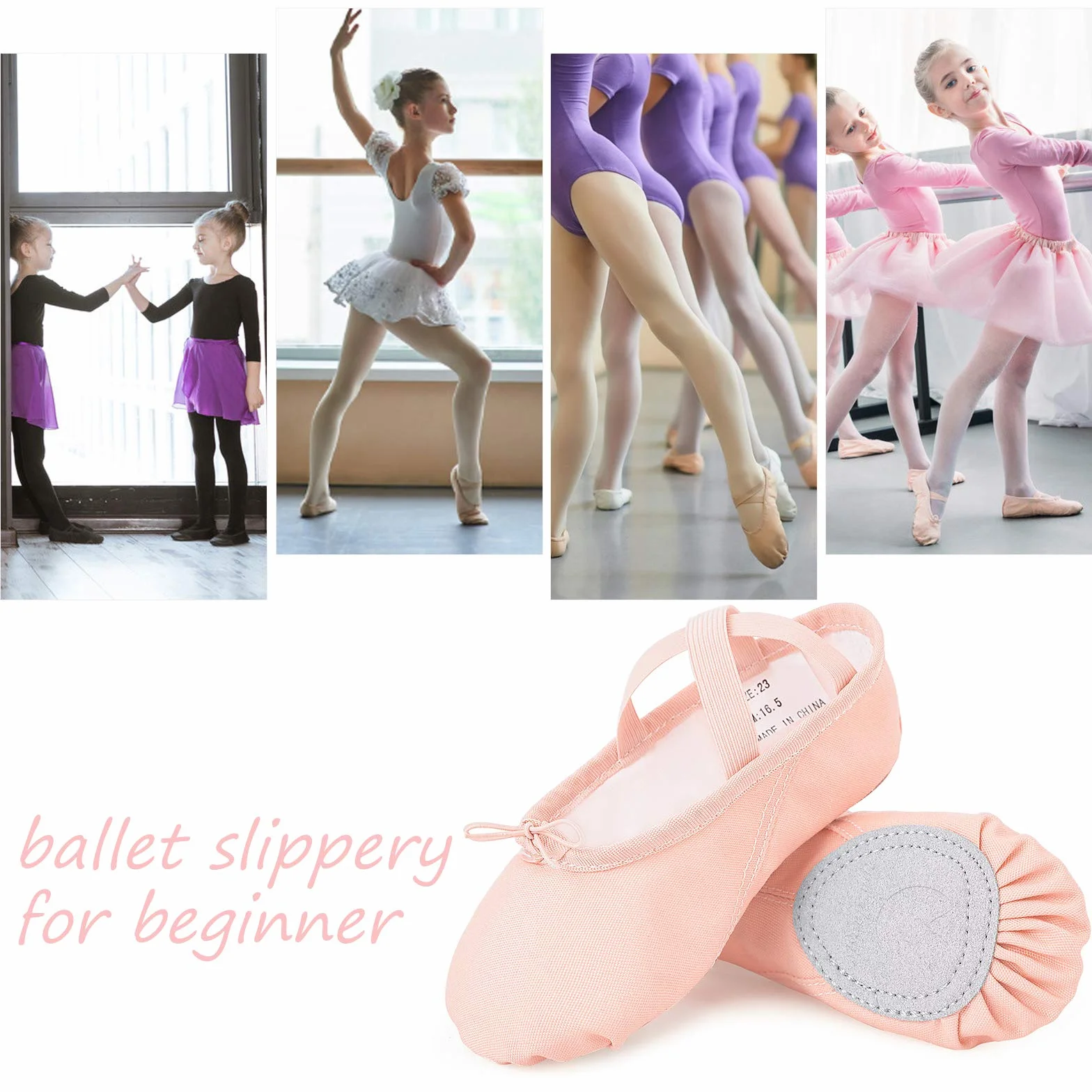Scarpe Danza Classica Tela per Bambini Ragazze Donne Adulto