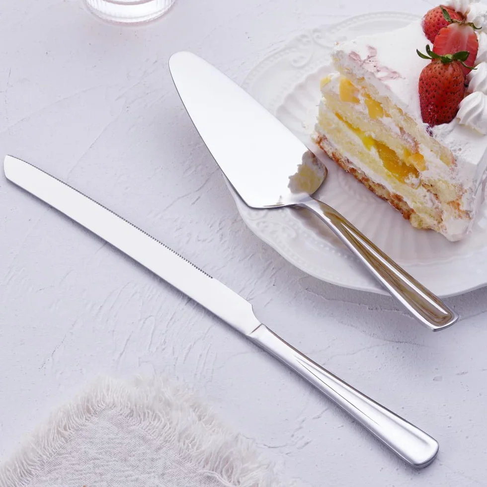 Set di coltelli e server per torte in acciaio inox GoGeiLi