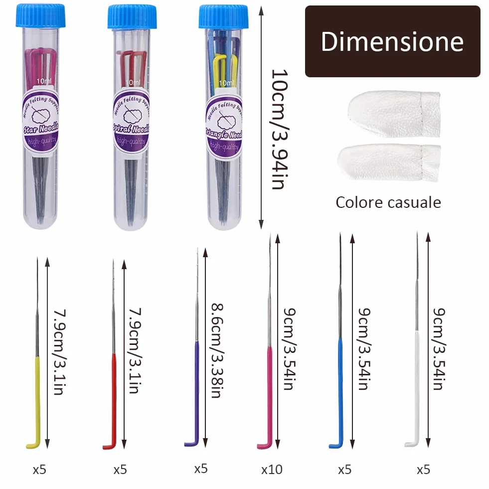 Benlay 35 pezzi aghi per infeltrimento lana kit strumenti triangolo cono spirale fai da te principianti