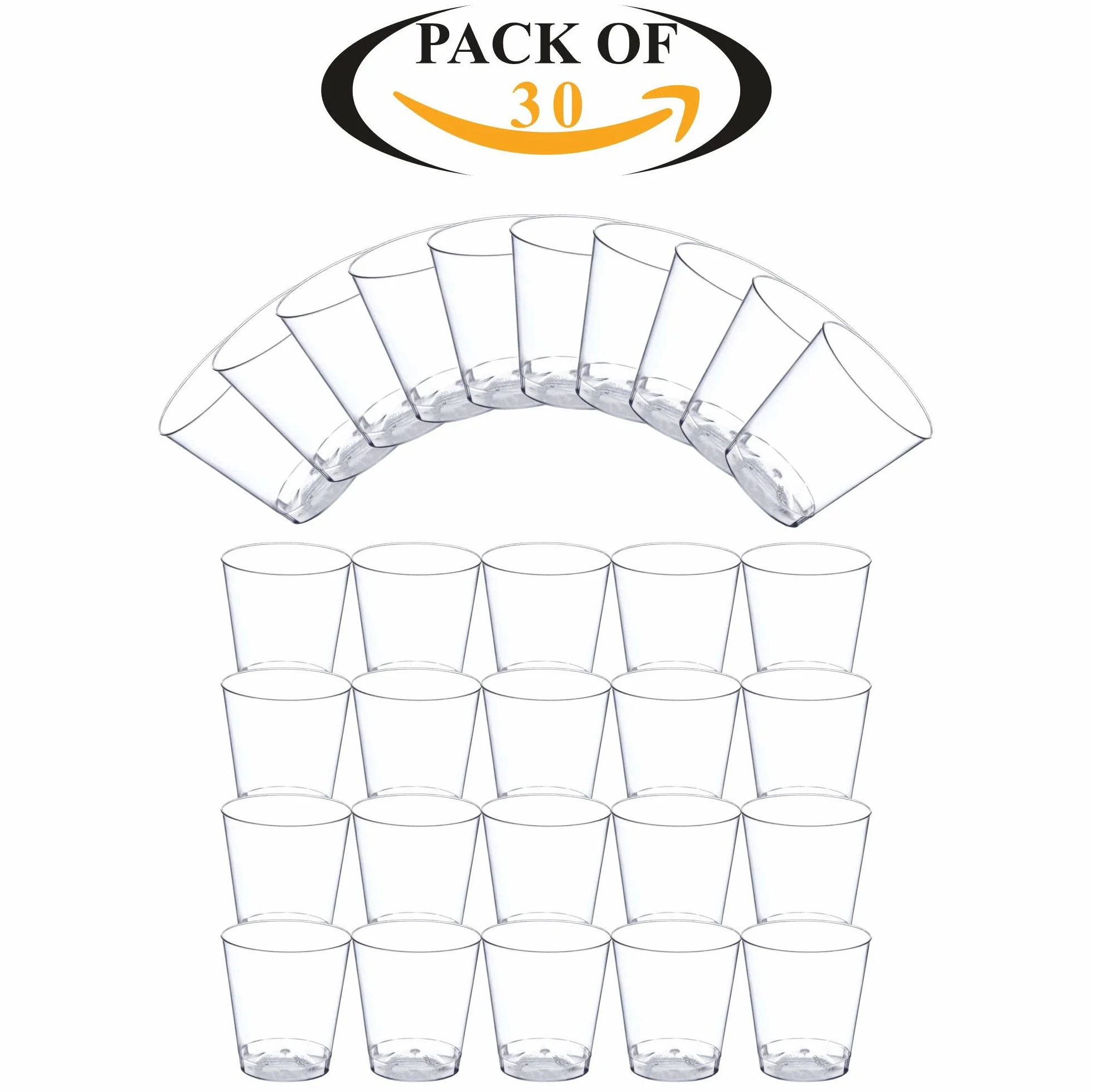 Bicchierini usa e getta in plastica trasparente 30 ml confezione multiuso