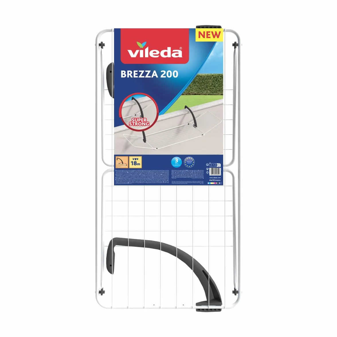 Vileda Brezza 200 Stendibiancheria da balcone Bracci regolabili