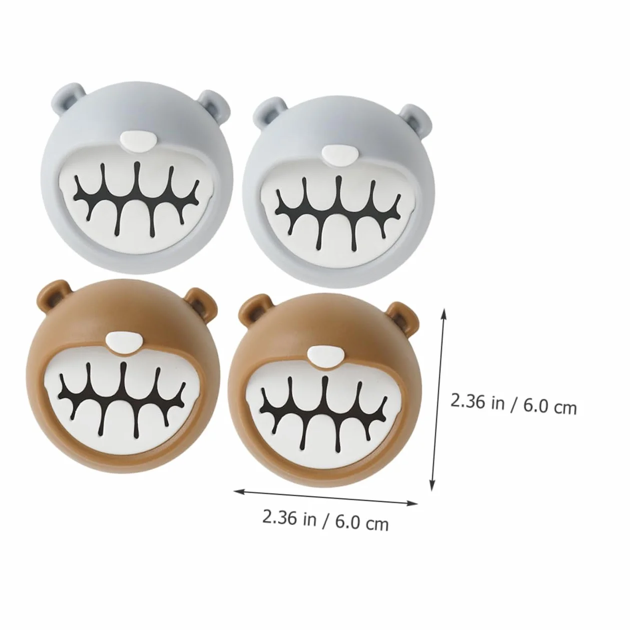 Ganci Portasciugamani Adesivi Set 4 Pezzi Orsetto Decorativo Parete Grigio Marrone