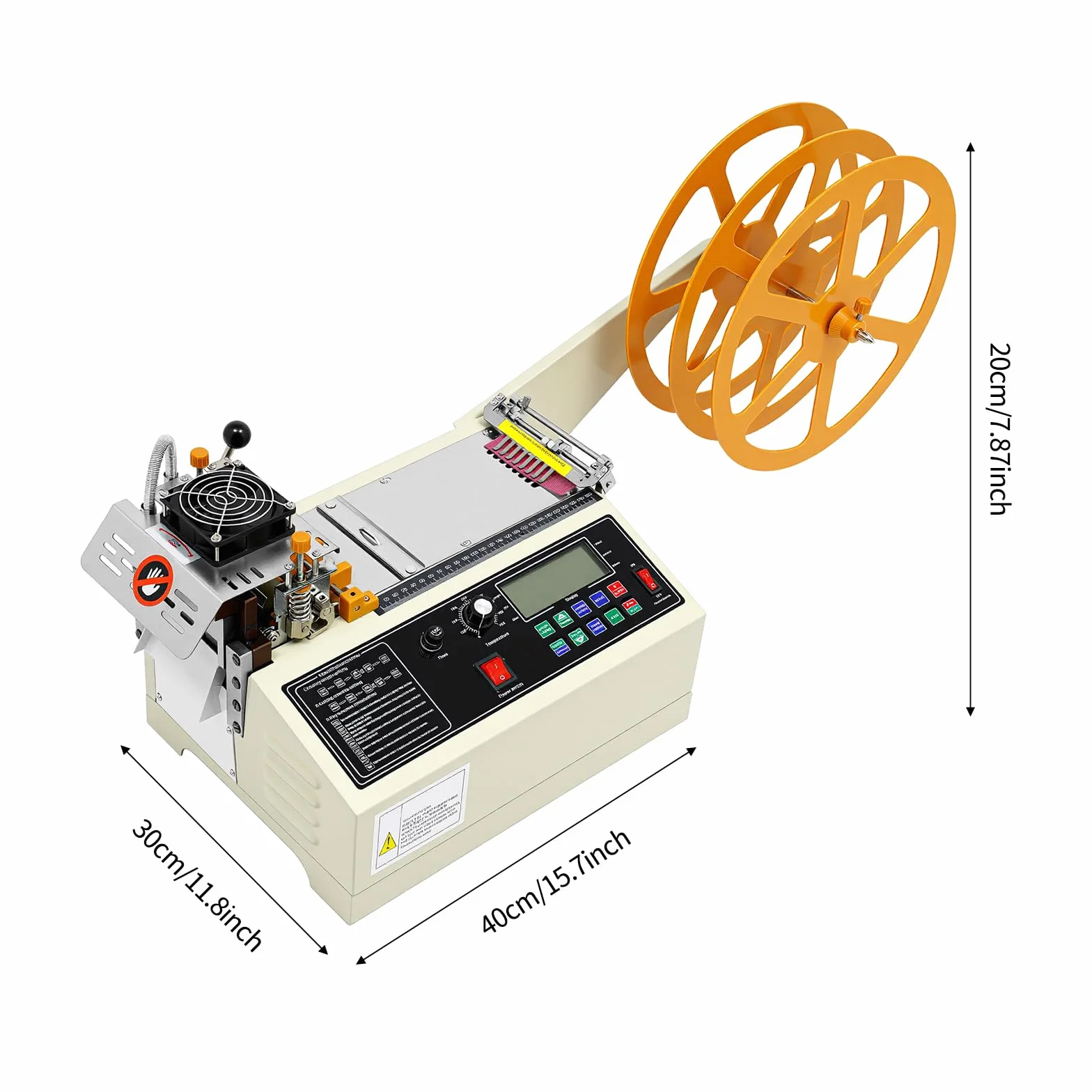 400 W industriale a caldo e freddo taglierina automatica con sigillatura, precisione di taglio ± 0,1 mm, raffreddamento silenzioso, avviso materiale e arresto di emergenza, per officina linea di