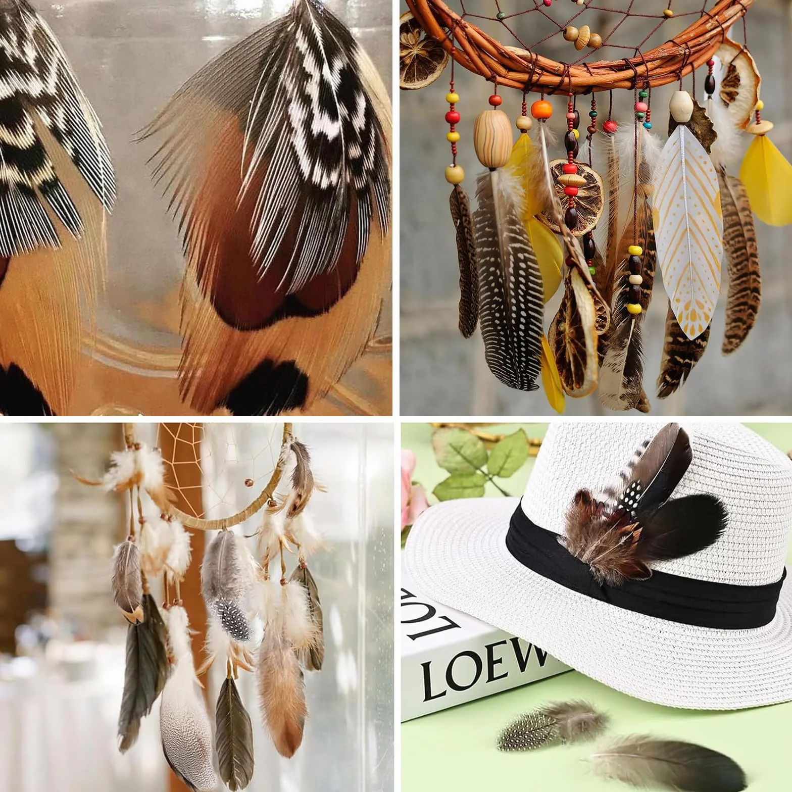 Piume Decorative Naturali 48 Pezzi per Pavone Matrimoni Uova Pasqua Gioielli Fai da Te Cappelli