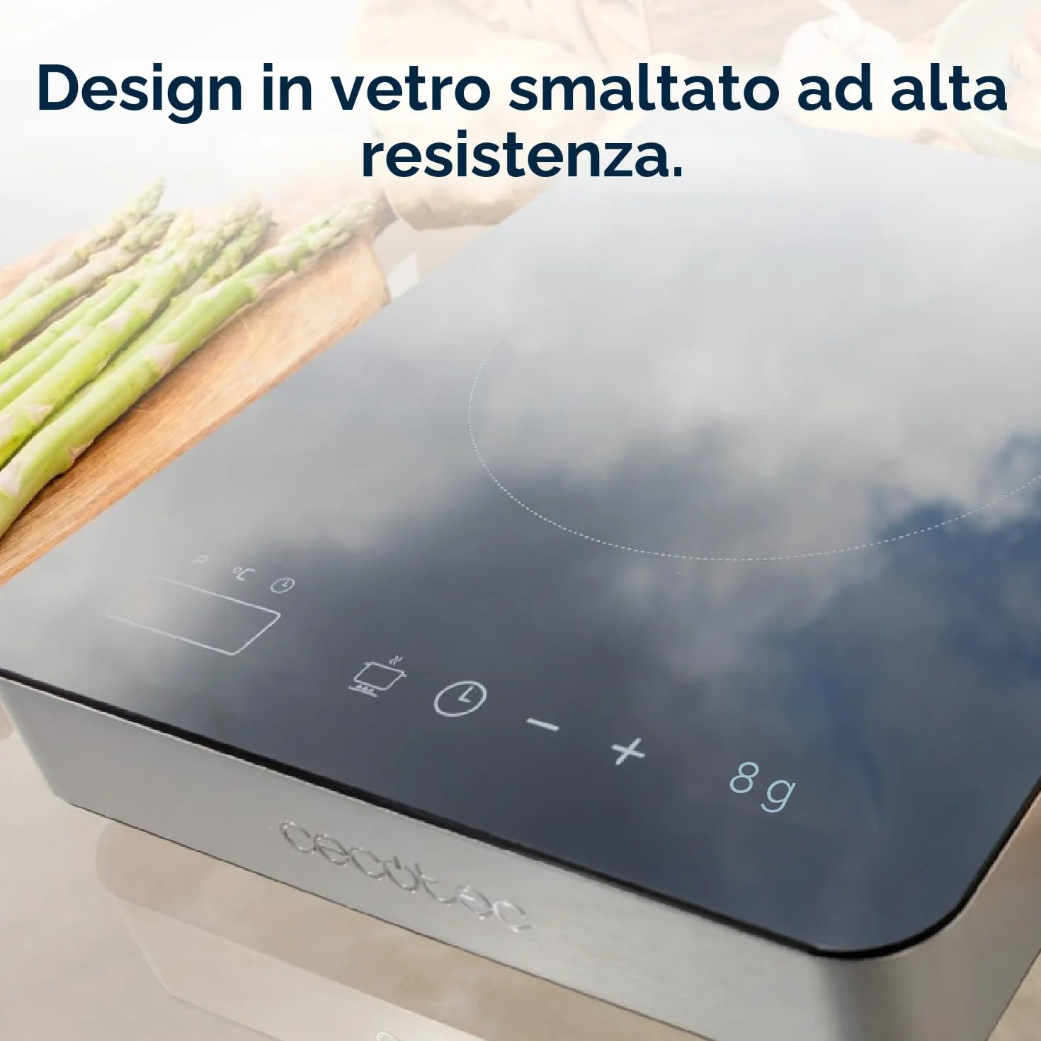 Cecotec Piastra a induzione portatile Full Magma Single 2000 W 10 livelli potenza controllo tattile