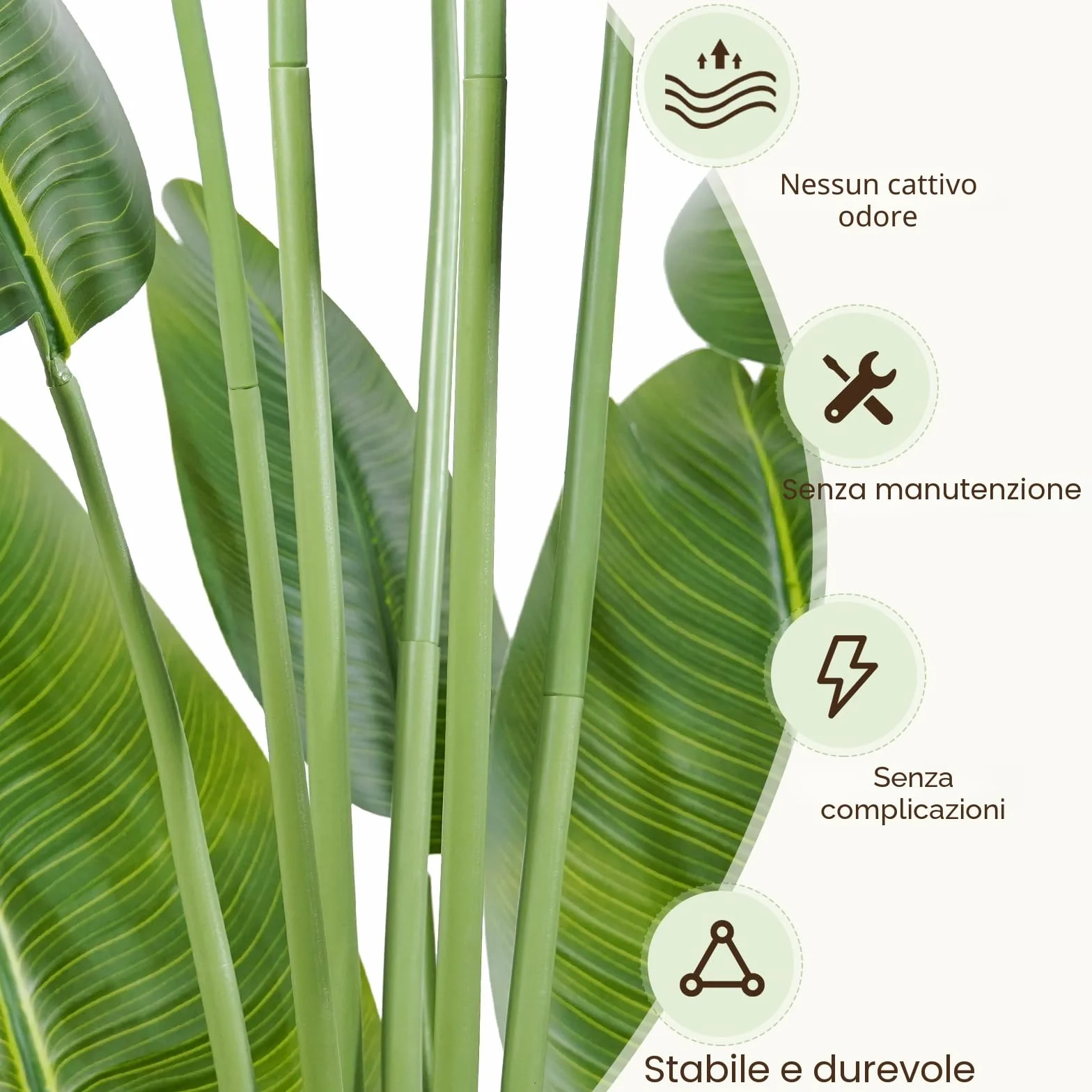 Pianta Artificiale Uccello del Paradiso 150cm Alta, Piante Finte da Interno Grandi Finta con 10 Foglie Albero di Banano Artificiale Per Interni Esterno Soggiorno Ufficio Giardino Dec（1 PACK）