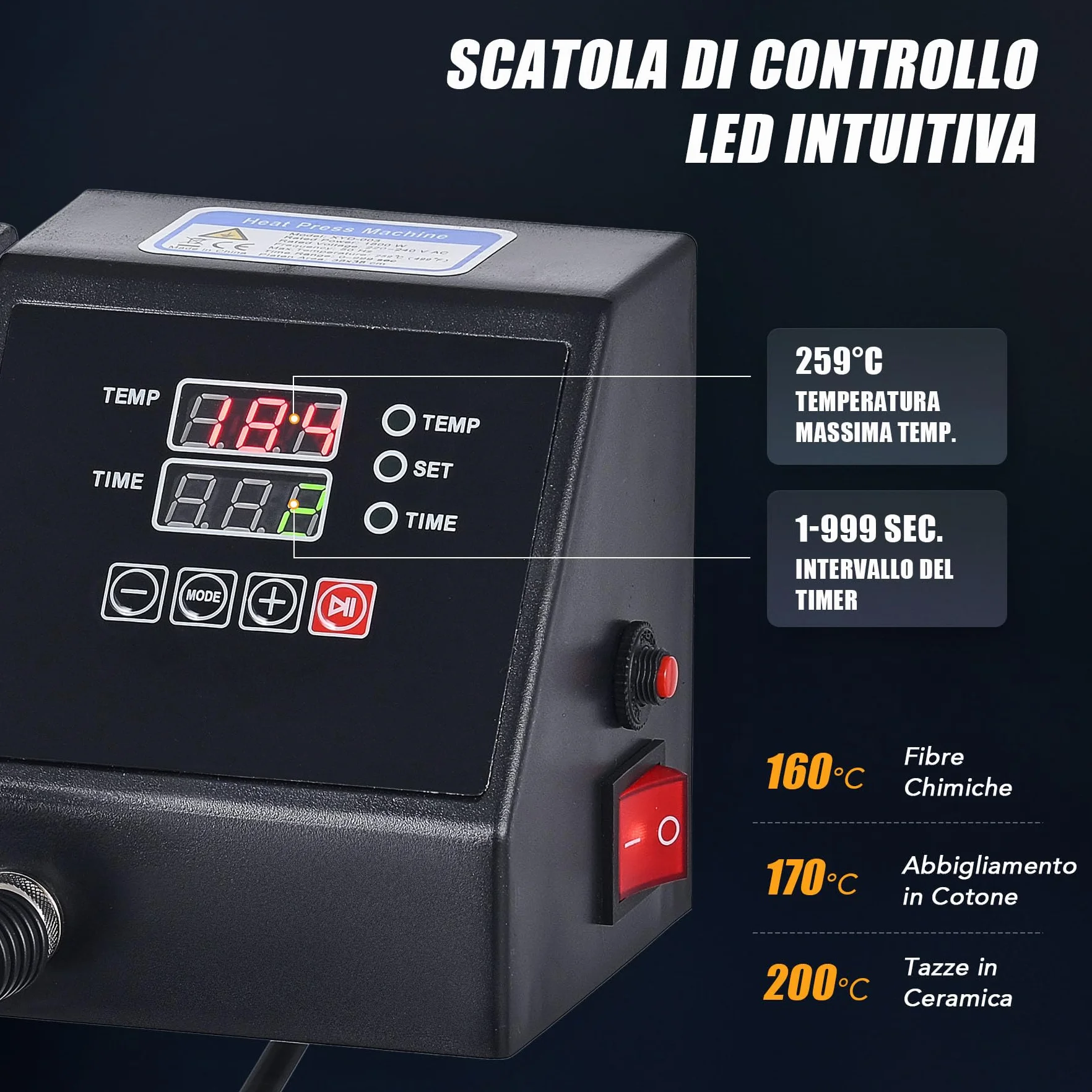 CREWORKS 8 IN1 Pressa a Caldo 38 X 38CM Pressa di Calore 1400W Termopressa Macchina per Sublimazione Digitale Rotazione a 360 Gradi Pressa a Caldo per Magliette Cappellini T-Shirt Tazze Piatti