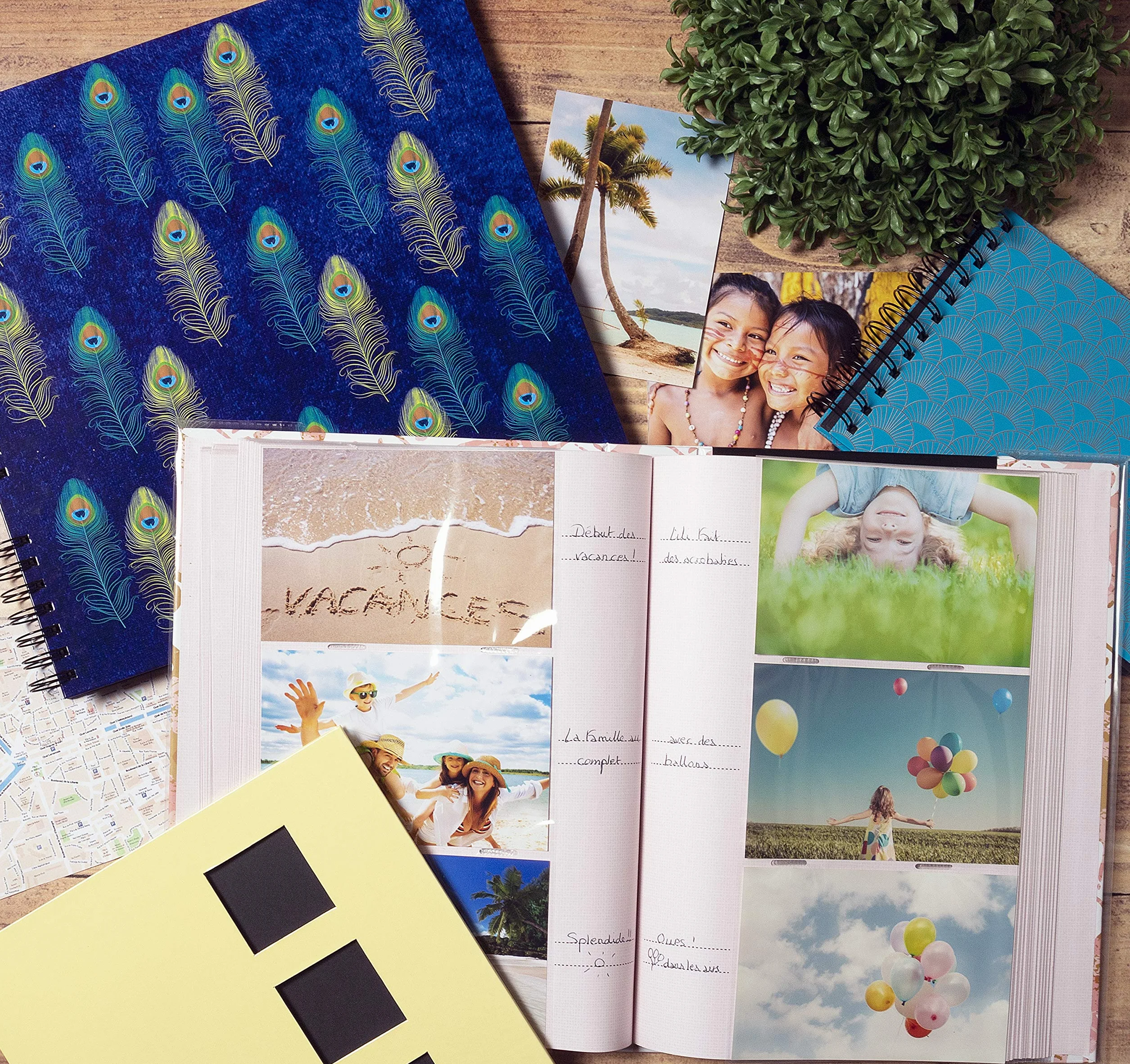 Exacompta - Cod. 62223E - Album foto con tasche PASTEL TROPIC - 300 foto 10x15cm - 100 pagine - Formato 22,5x32,5cm - album stampato con marchio rosa sulla copertina