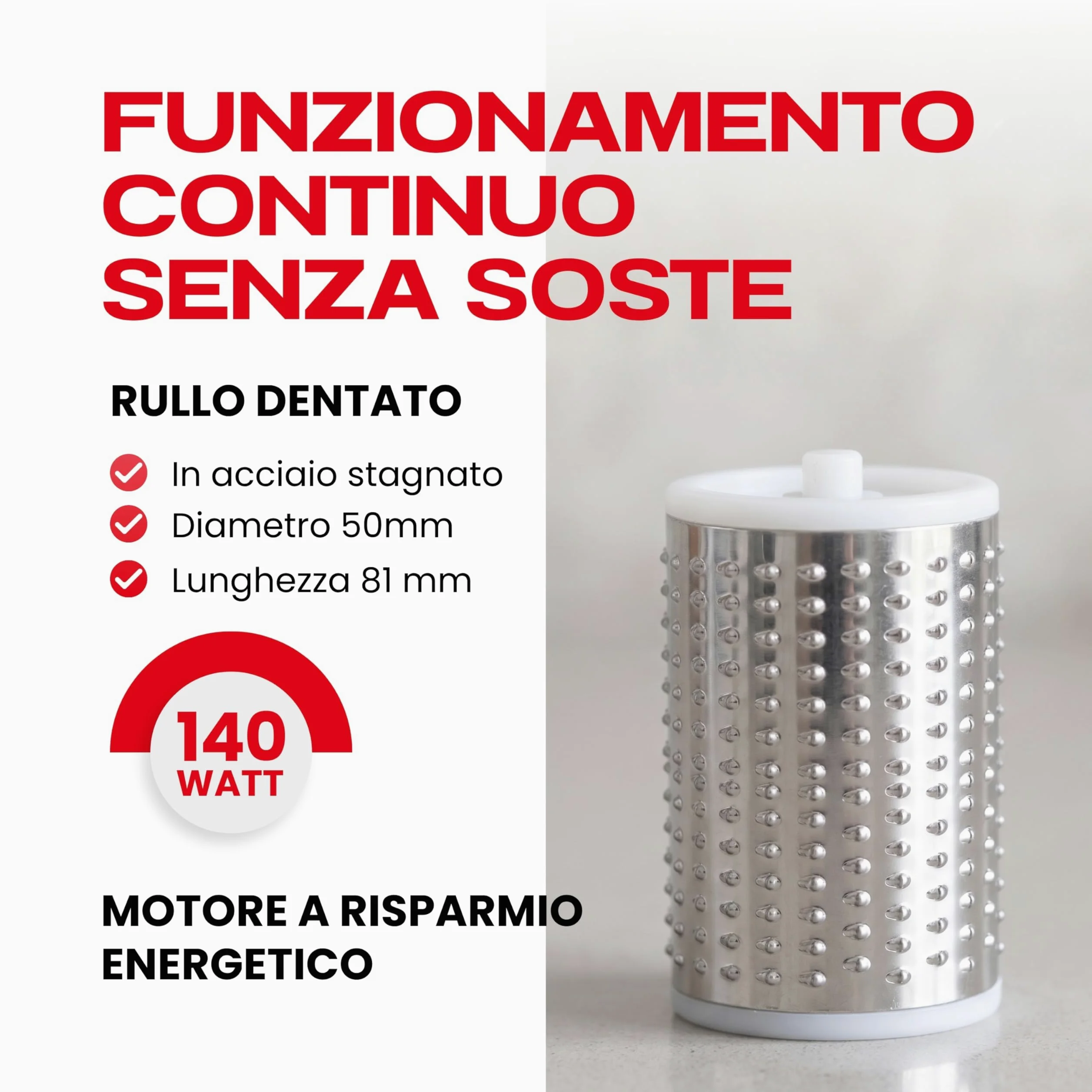 Reber Grattugia Elettrica per Formaggio 140W - Ideale per Parmigiano, Pane Secco, Cioccolato e Frutta Secca - Uso Continuo senza Soste - Facile da Pulire - Fido Silver