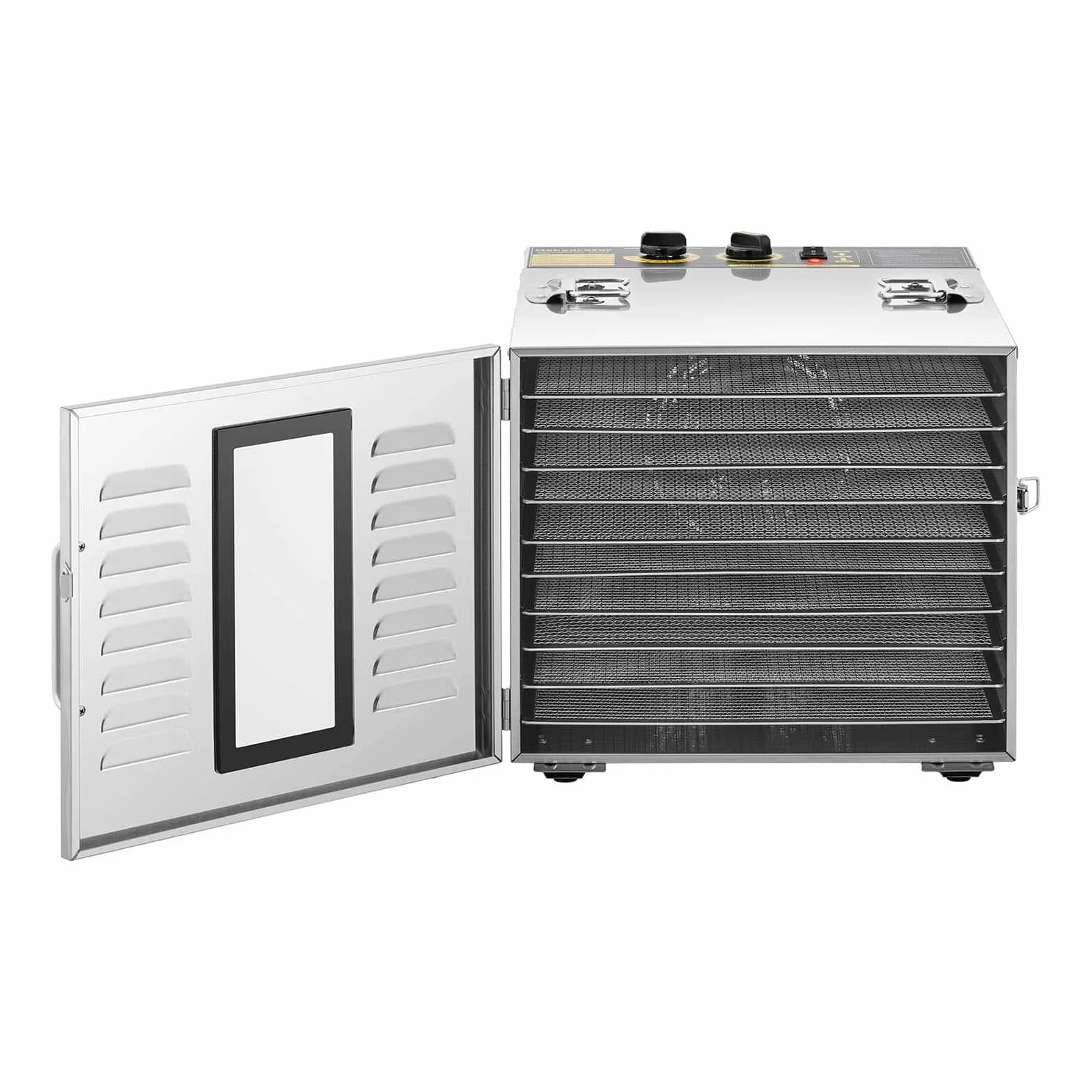 Royal Catering Essiccatore per Alimenti Professionale Disidratatore Frutta e Verdure RCDA-1000/59S (1.000 W, 10 ripiani, 230 V, Acciaio Inox)