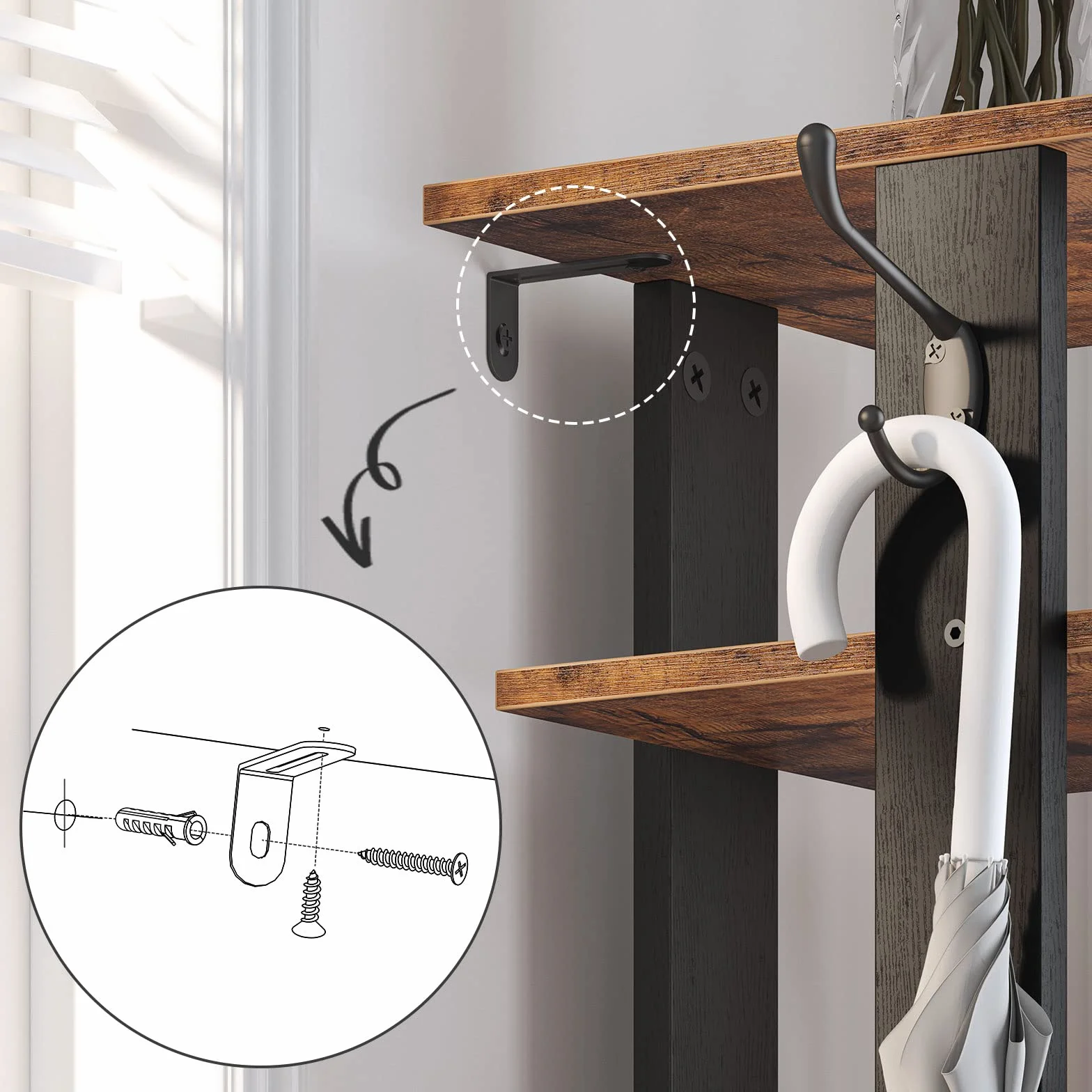 HOOBRO Scarpiera a 8 Livelli, Scaffale Portascarpe Stretta con 2 Ganci, fino a 10 paia, per Ingresso