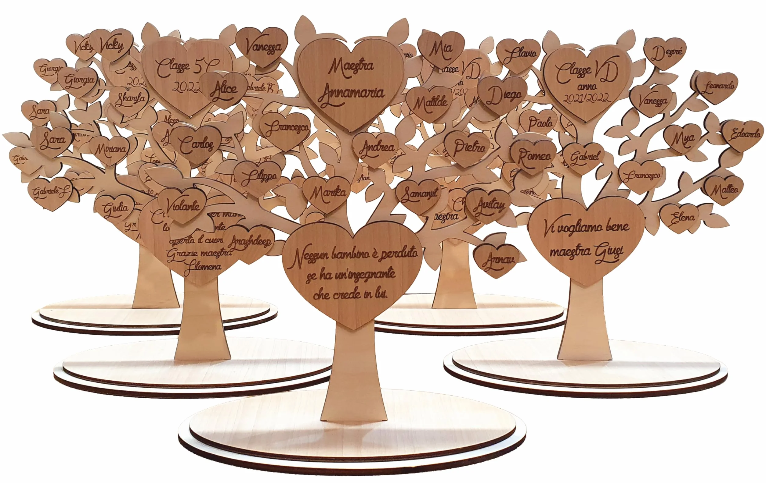 Albero della vita in legno personalizzato con nomi - regalo maestre nido, materna, elementari, mamma, compleanno