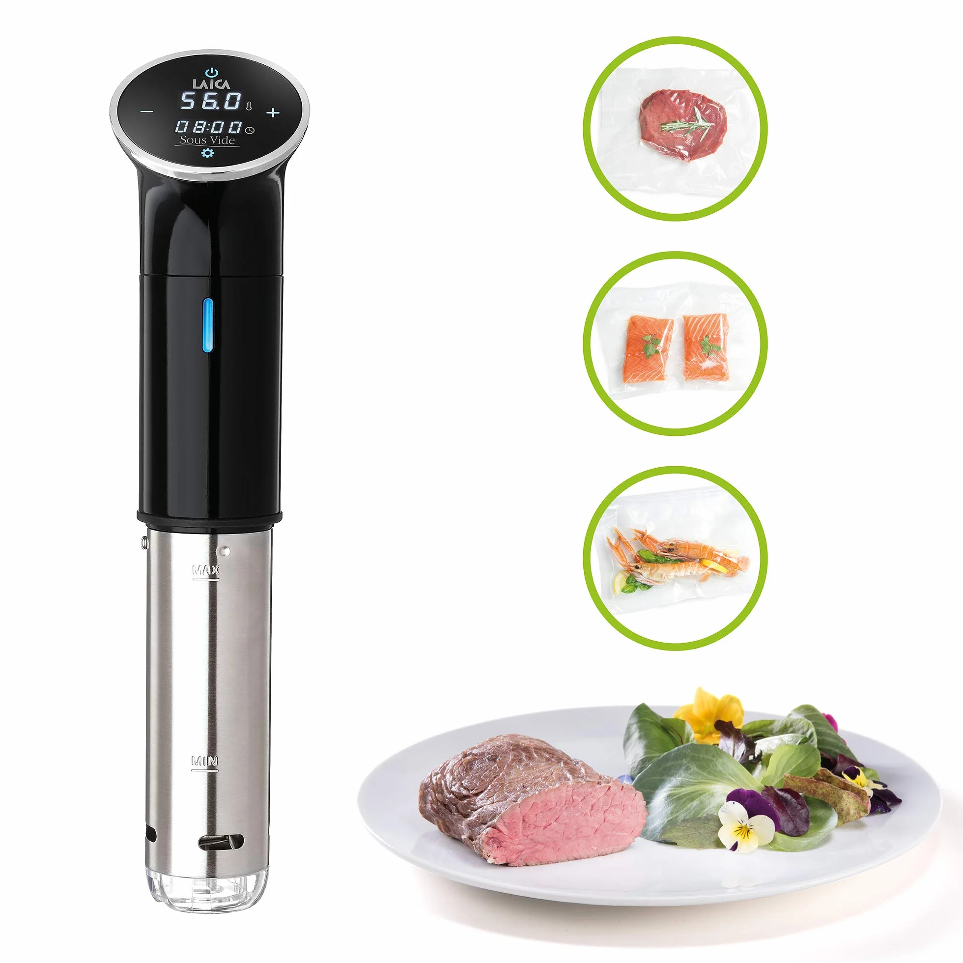 Laica Svc107 Sous Vide Termocircolatore a Immersione, Cottura Sottovuoto a Bassa Temperatura