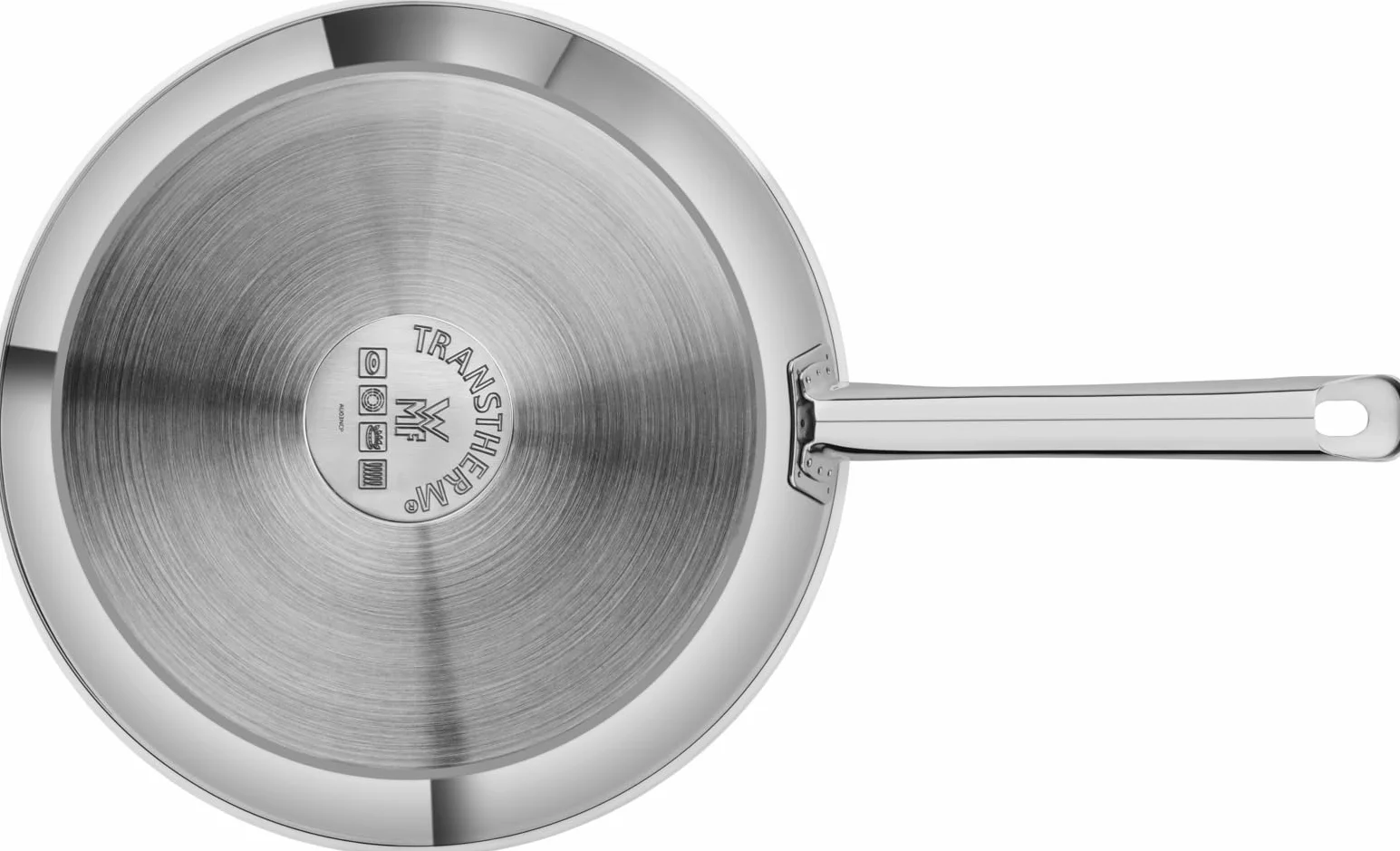 WMF Nordic - Set di padelle professionali a induzione, 2 pezzi, padella a induzione 24, 28 cm, padella antiaderente, adatta al forno, senza goccia, in acciaio inox Cromargan, adatta a tutti i piani