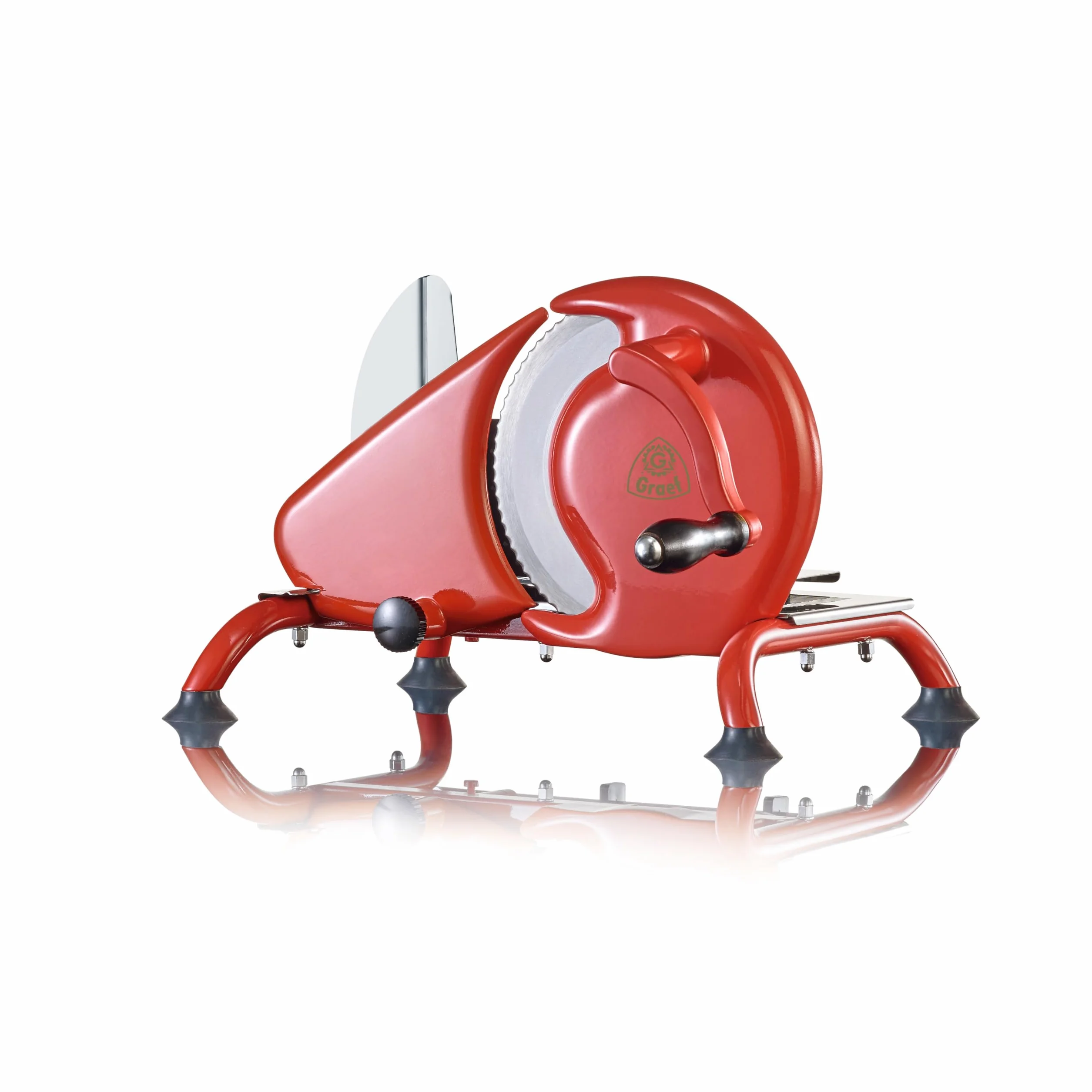 Graef H93 Affettatrice manuale universale, lama seghettata Ø190 mm acciaio inox, taglio 0–15 mm, struttura in metallo, manovella, per pane – Made in Germany, rosso