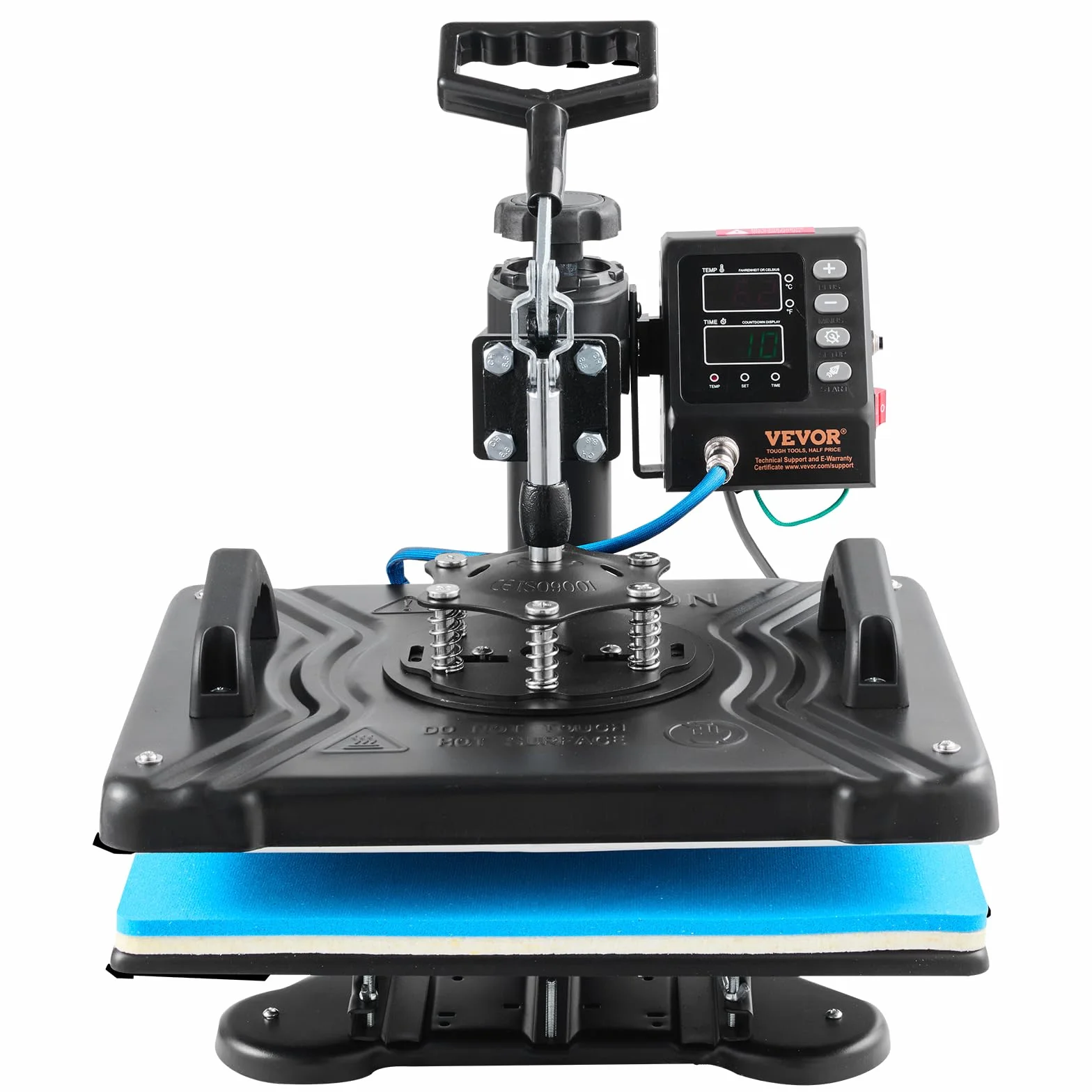 VEVOR 10 in 1 Pressa a Calore Multifunzionale, 30 x 38 cm Stampa a Trasferimento Rotante 360° Macchina di Sublimazione, Pressa Termica per T-shirt, Tazze, Nero