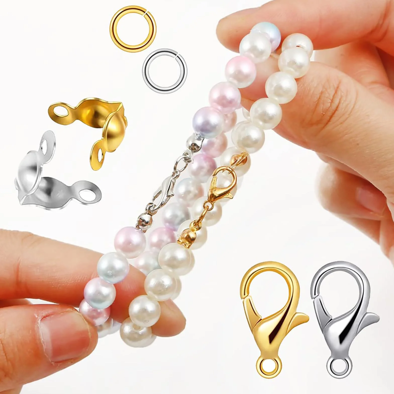 Bikasun 1140 Pezzi Chiusure per Braccialetti, Kit Fermagli per Gioielli