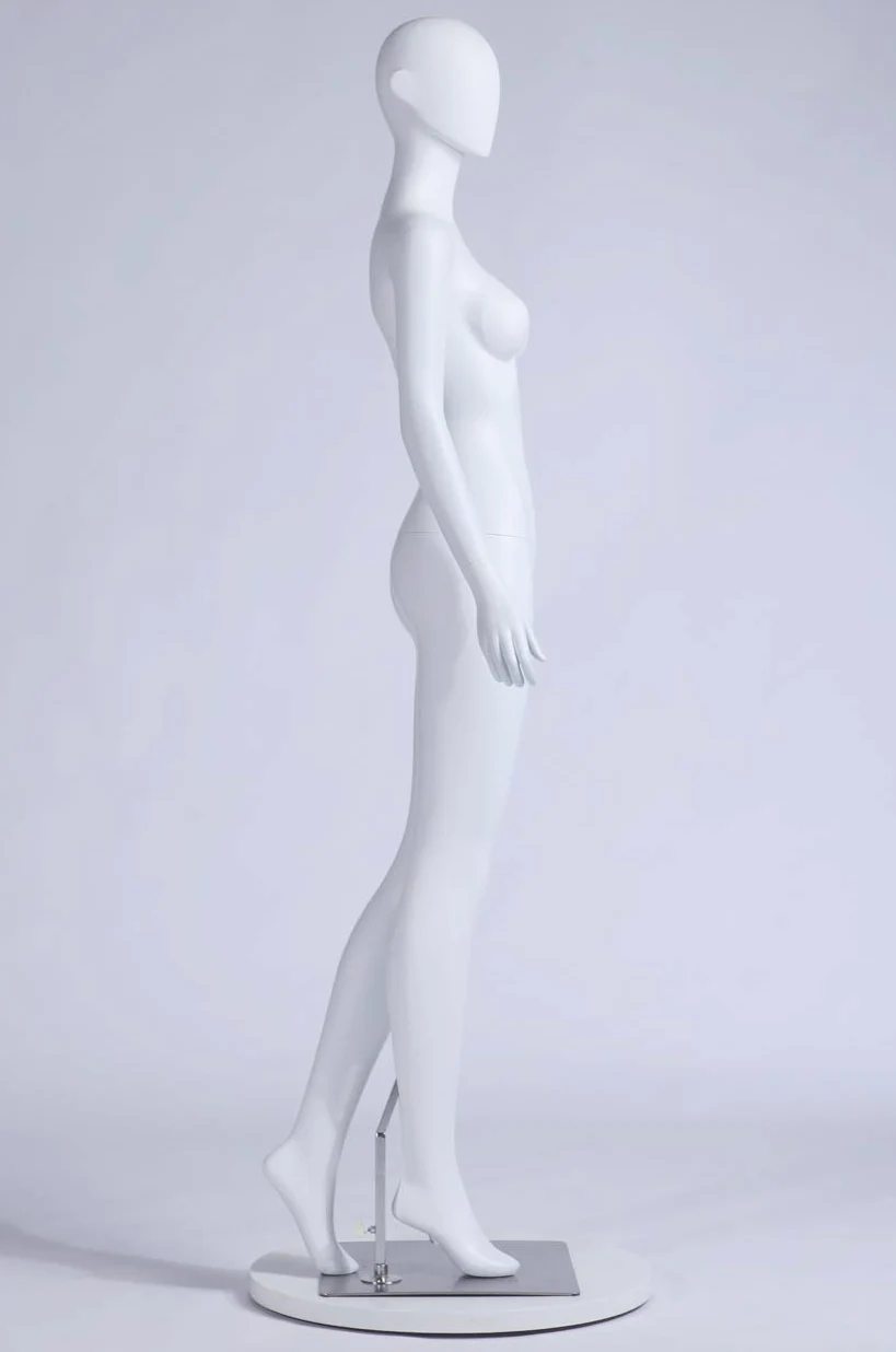 S-12 Donna Femminile Manichino Testa Astratta Nuovo Maschio Femmina Eurotondisplay bella astratta Bianco Opaco verniciato (S-12 Donna Femmina)