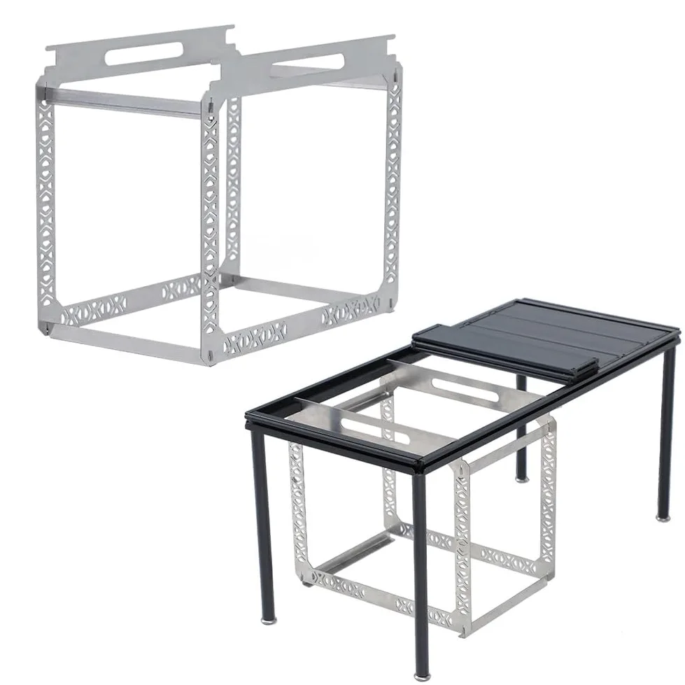 Cestello di drenaggio in acciaio inox da appendere per tavolo IGT, mensola rimovibile da cucina per campeggio, grigio, 40 x 25 x 36 cm