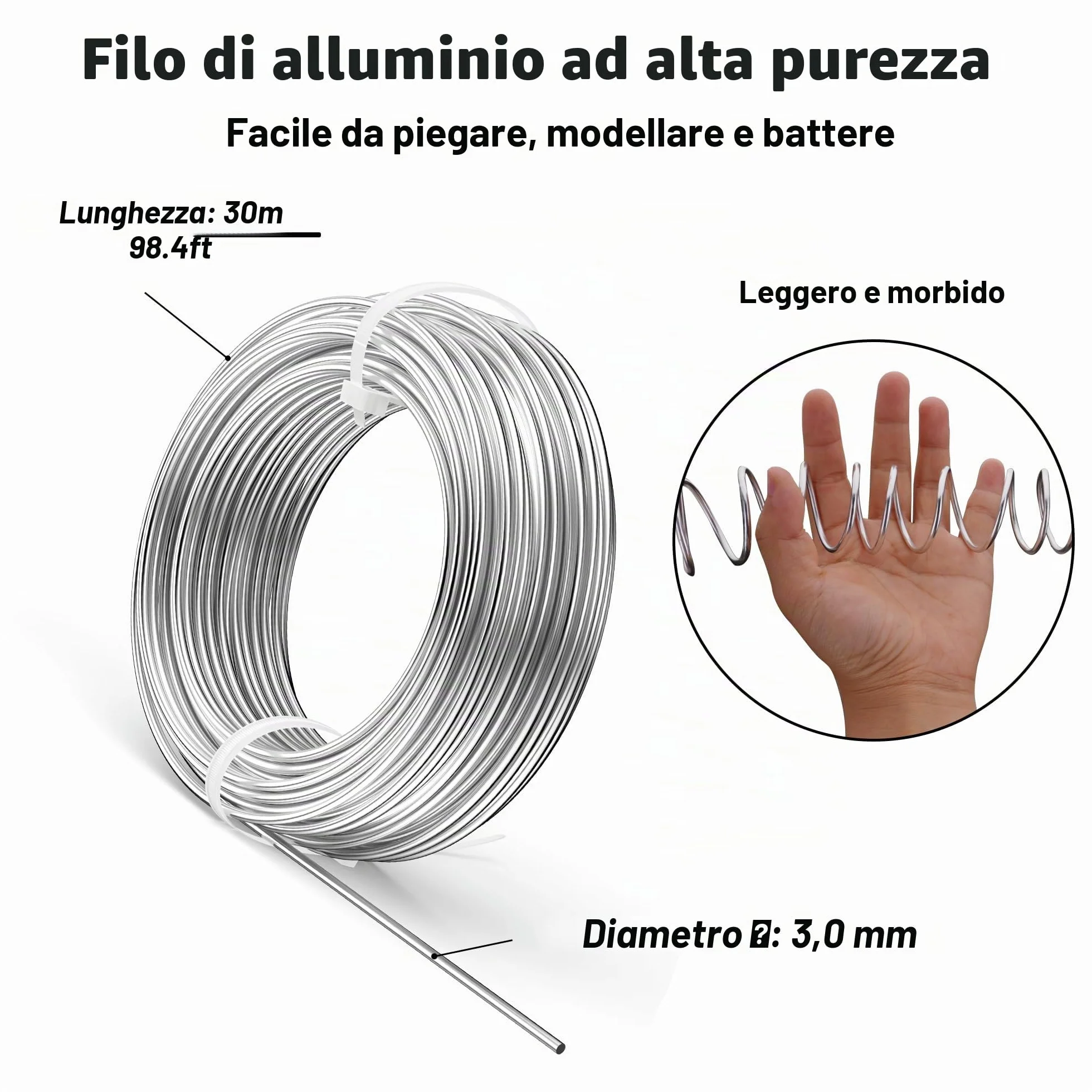 Filo di Alluminio 3 mm x 30 m