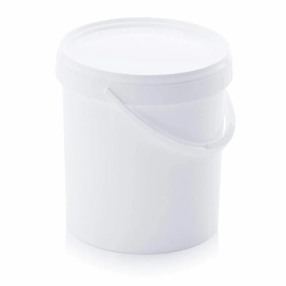 Auer - Secchio da 10,8 l + coperchio con manico in plastica (ER10,8-267+DK) per alimenti, Ø 26,7 x altezza 26,3 cm, in plastica alimentare, secchio per il trasporto con stampa