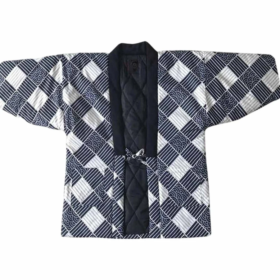 Cappotto Invernale Trapuntato Caldo in Stile Kimono Giapponese Hanten, Abiti Tradizionali Giapponesi, Capispalla Larghi