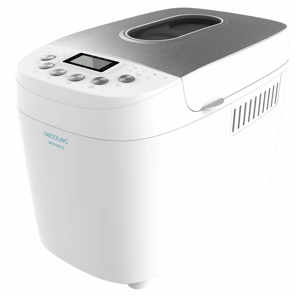 Cecotec Macchina per il Pane Programmi Automatici Bread&Co 1500 Perfectcook. 850 W, 1,5Kg, 15 programmi, 2 resistori, Programmabile 15ore, lavabile lavastoviglie, 3 Livelli di Tostatura, Display LCD